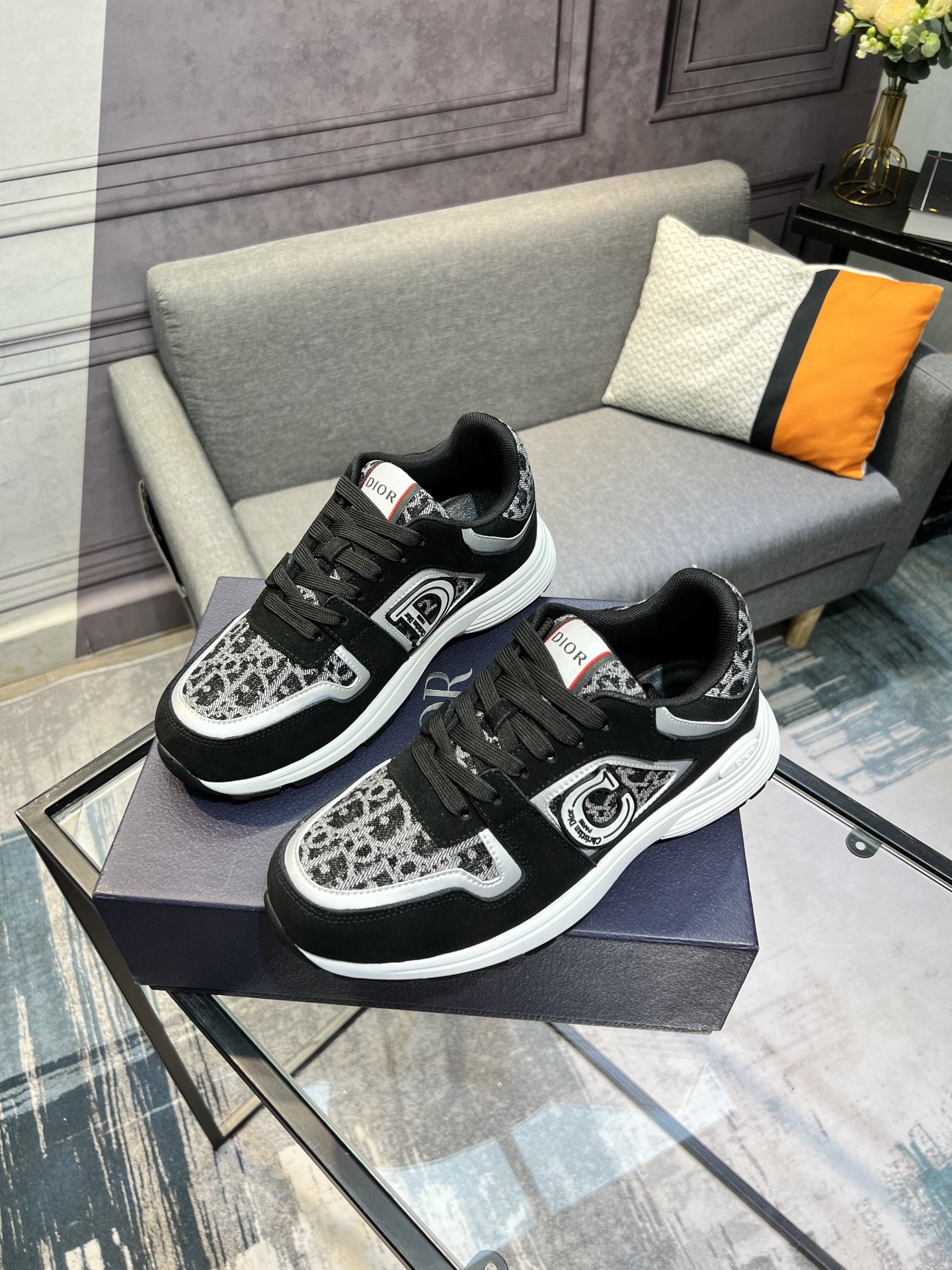 Dior Men's Black Fabric and Leather Sneakers Size 38-44, Comfortable Fit 3 i1743866729109 1108 0 1