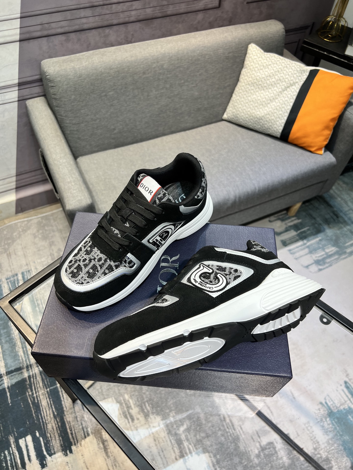 Dior Men's Black Fabric and Leather Sneakers Size 38-44, Comfortable Fit 4 i1743866729310 5242 0 2