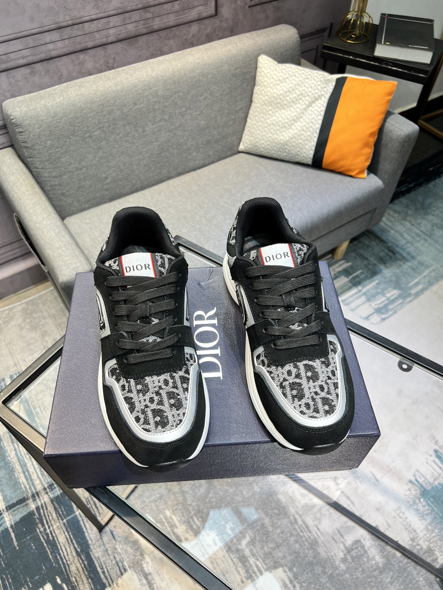 Dior Men's Black Fabric and Leather Sneakers Size 38-44, Comfortable Fit 5 i1743866729978 7394 0 3