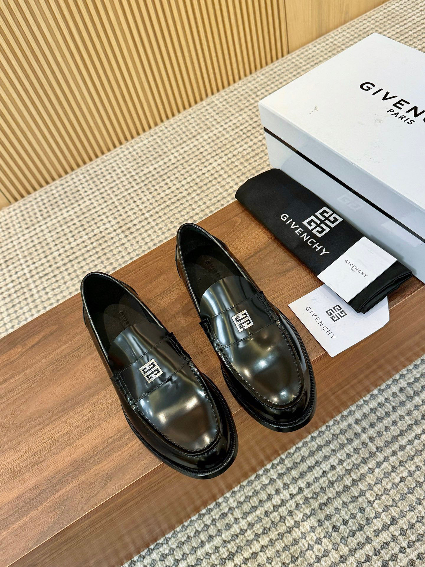 Givenchy Men's Leather Loafers - Business Casual Dress Shoes, Black, Size 39-44 1 Givenchy Men's Leather Loafers - Business Casual Dress Shoes, Black, Size 39-44