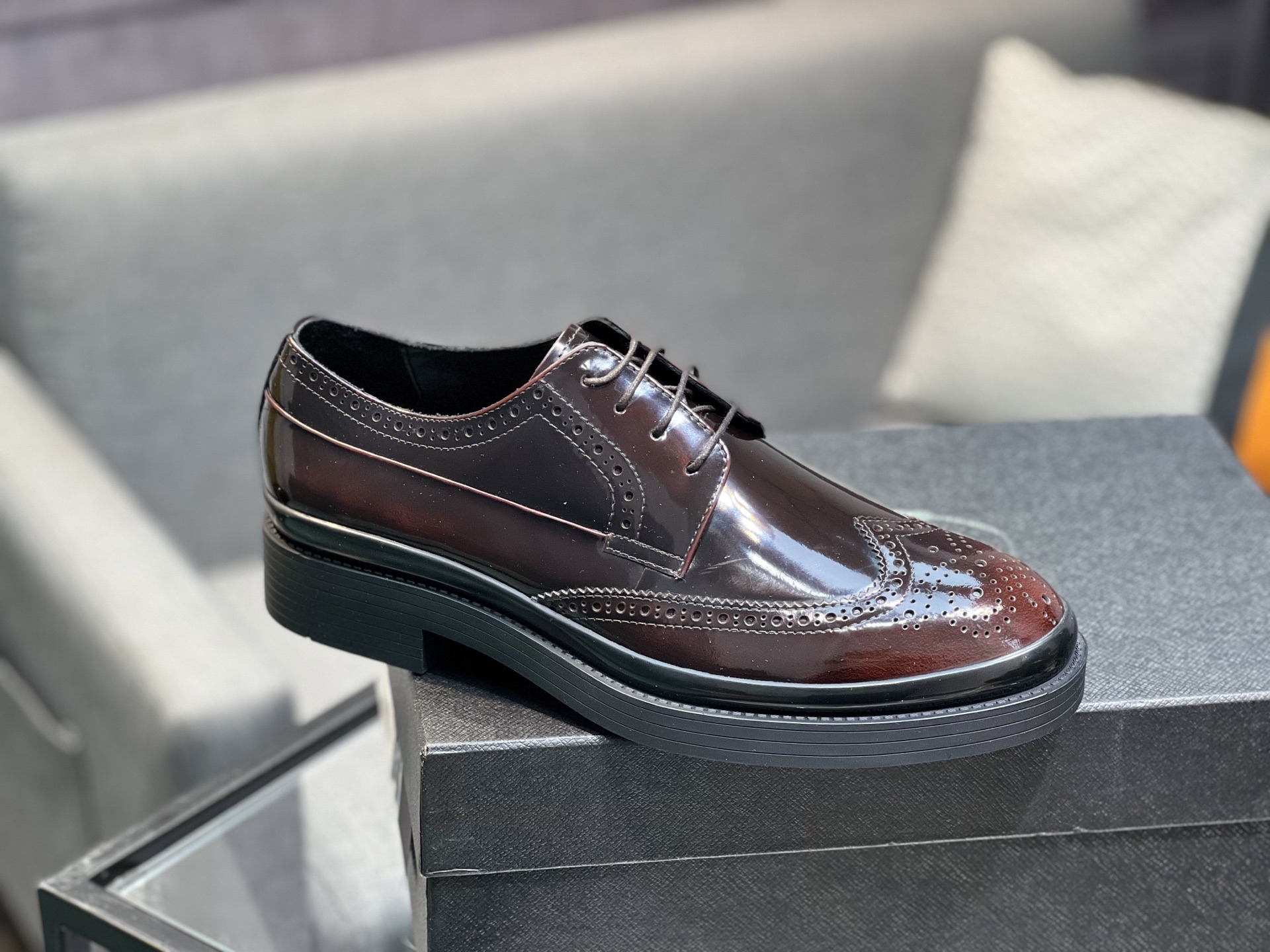 Prada Glossy Leather Oxford Shoes - Italian Craftsmanship, Classic Style 10 i1744644763403 4687 0 8