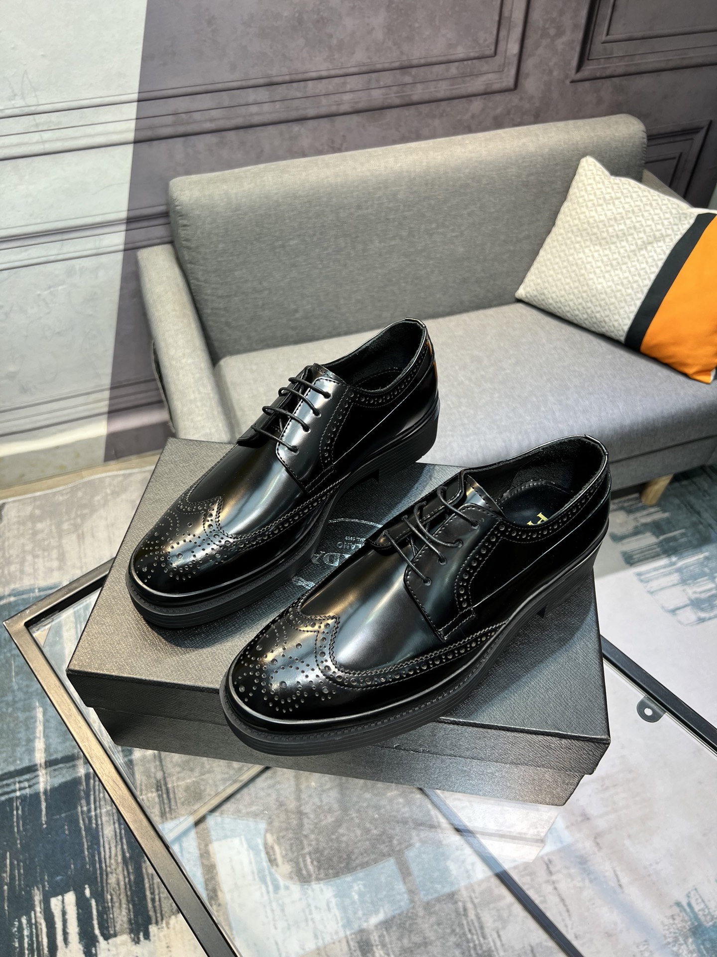 Prada Glossy Leather Loafers, Italian Craftsmanship, Comfortable and Durable 3 i1744644776333 9999 0 1