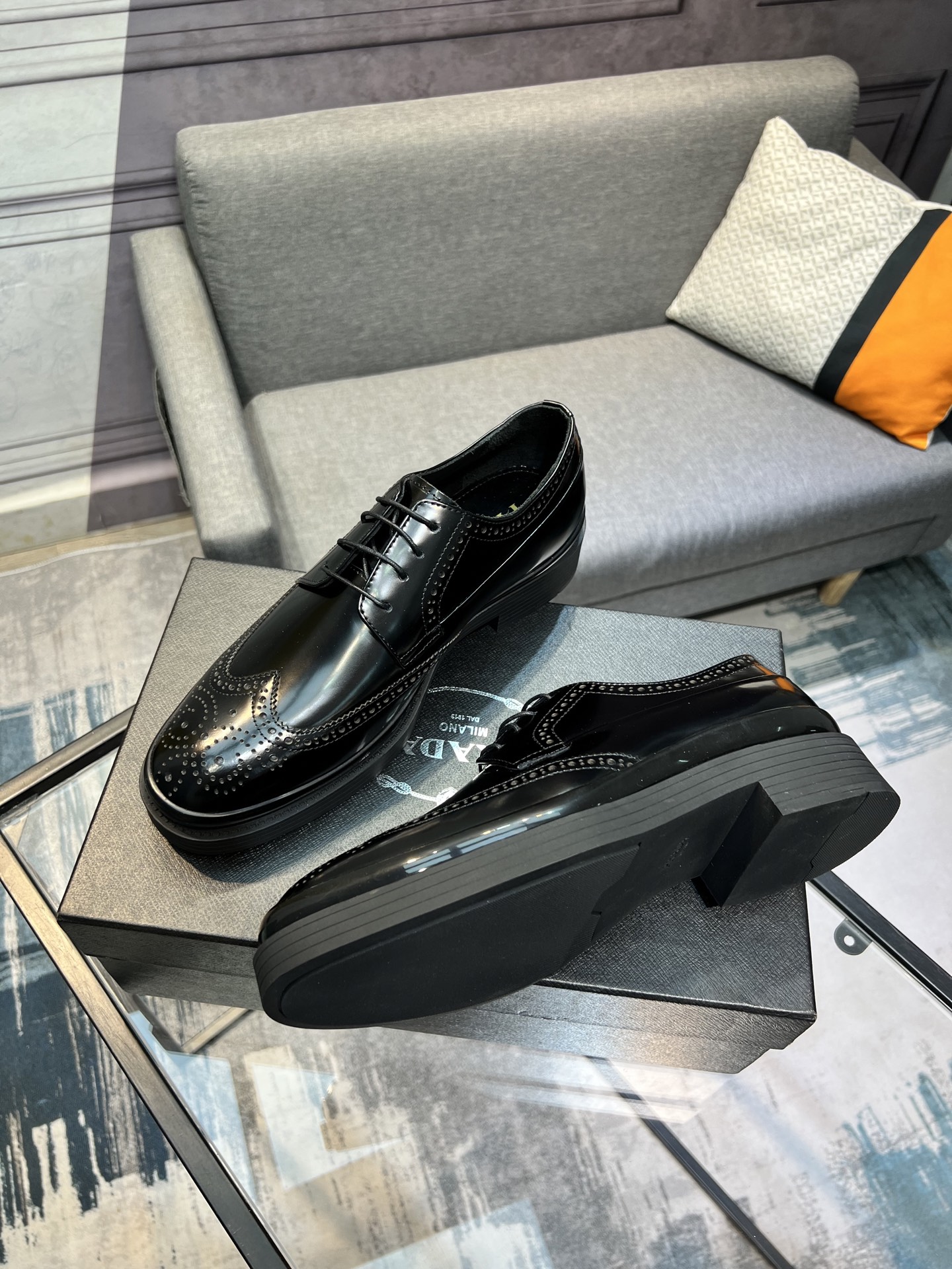 Prada Glossy Leather Loafers, Italian Craftsmanship, Comfortable and Durable 4 i1744644777247 8015 0 2