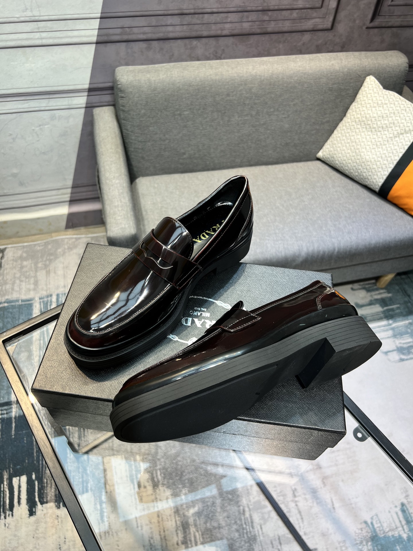 Prada Leather Loafers with Penny Bar Detail, Italian Craftsmanship 4 i1744644941107 9703 0 2