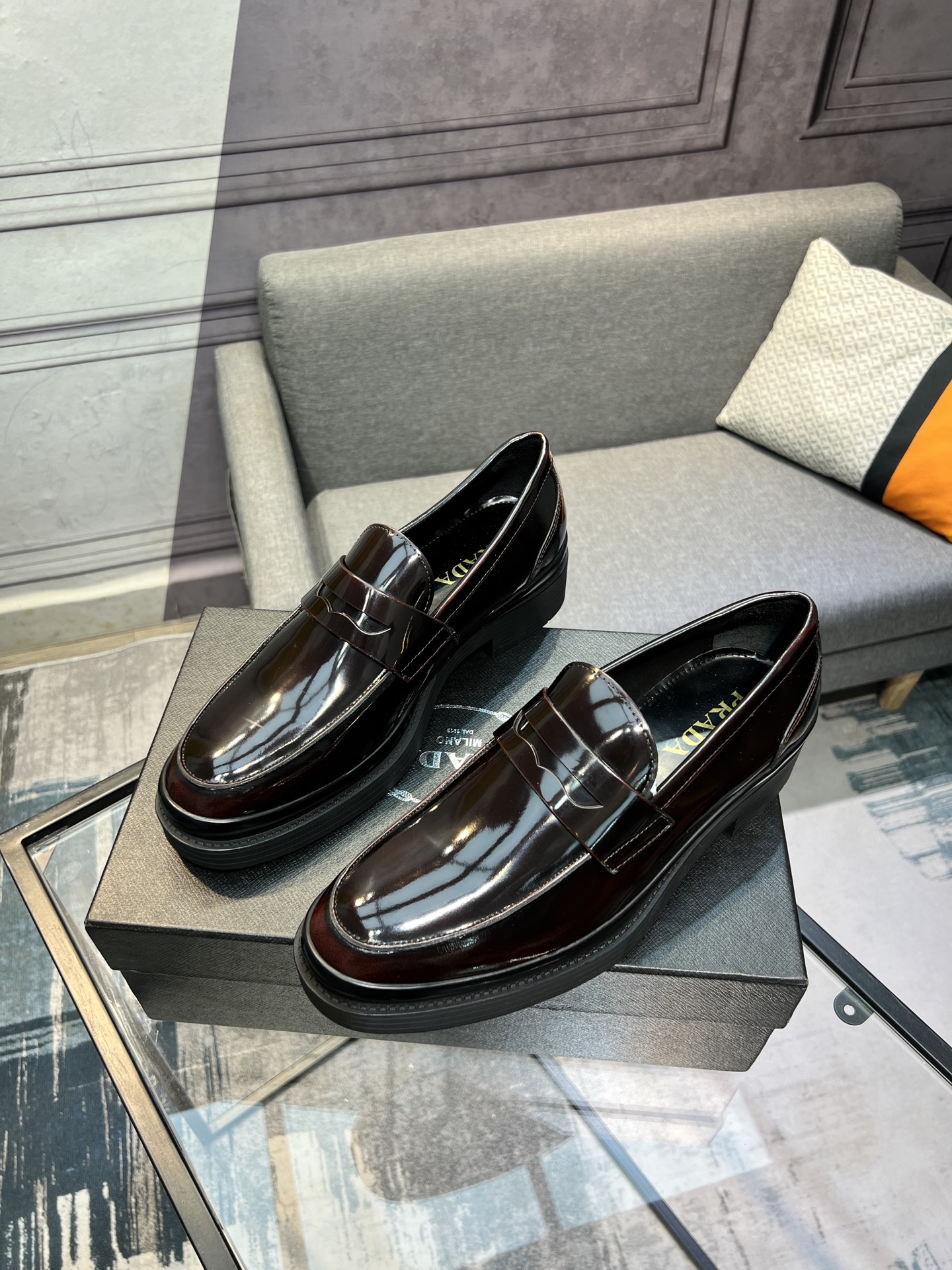 Prada Leather Loafers with Penny Bar Detail, Italian Craftsmanship 3 i1744644941203 713 0 1