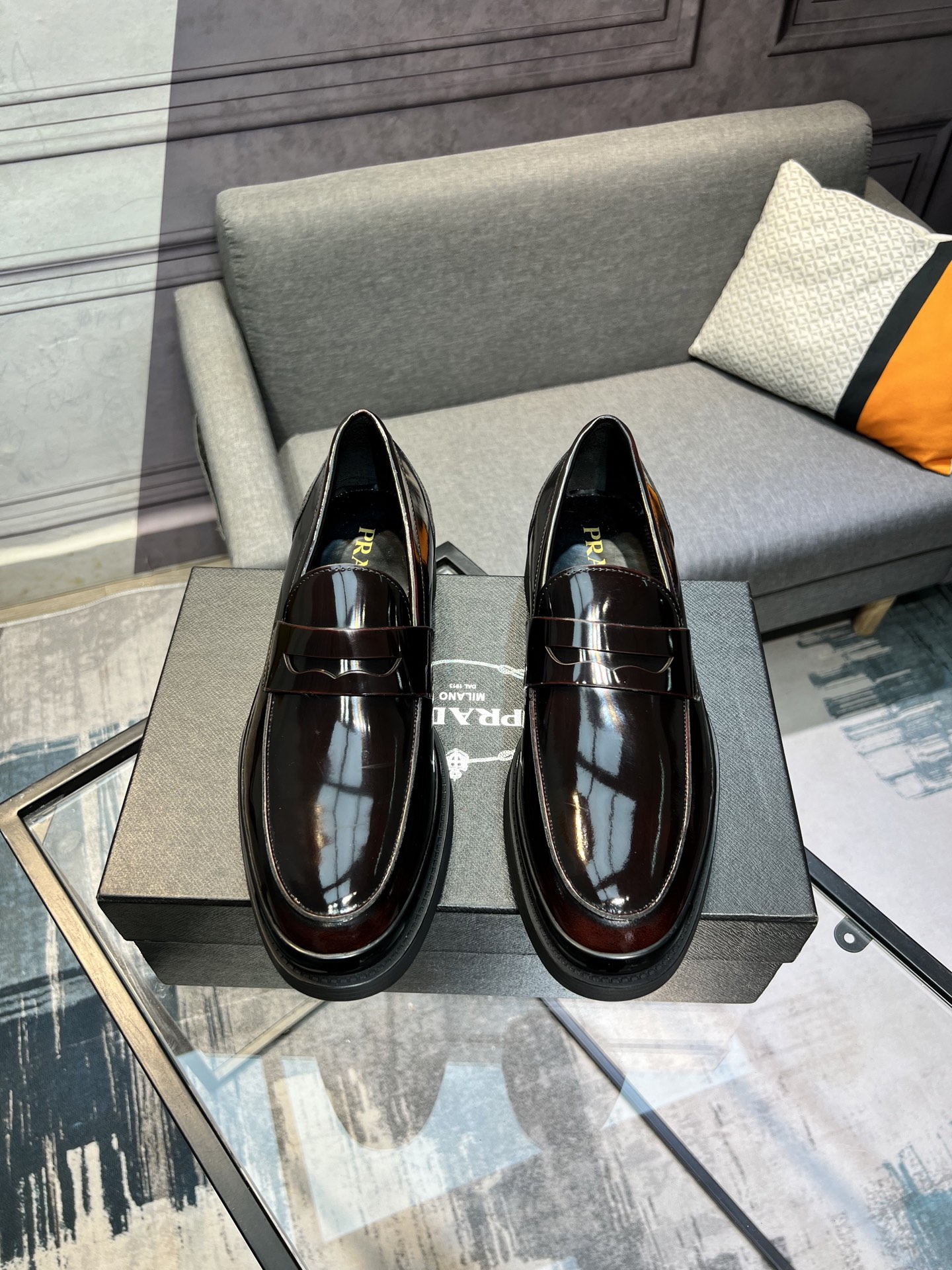 Prada Leather Loafers with Penny Bar Detail, Italian Craftsmanship 2 i1744644942188 9757 0 0