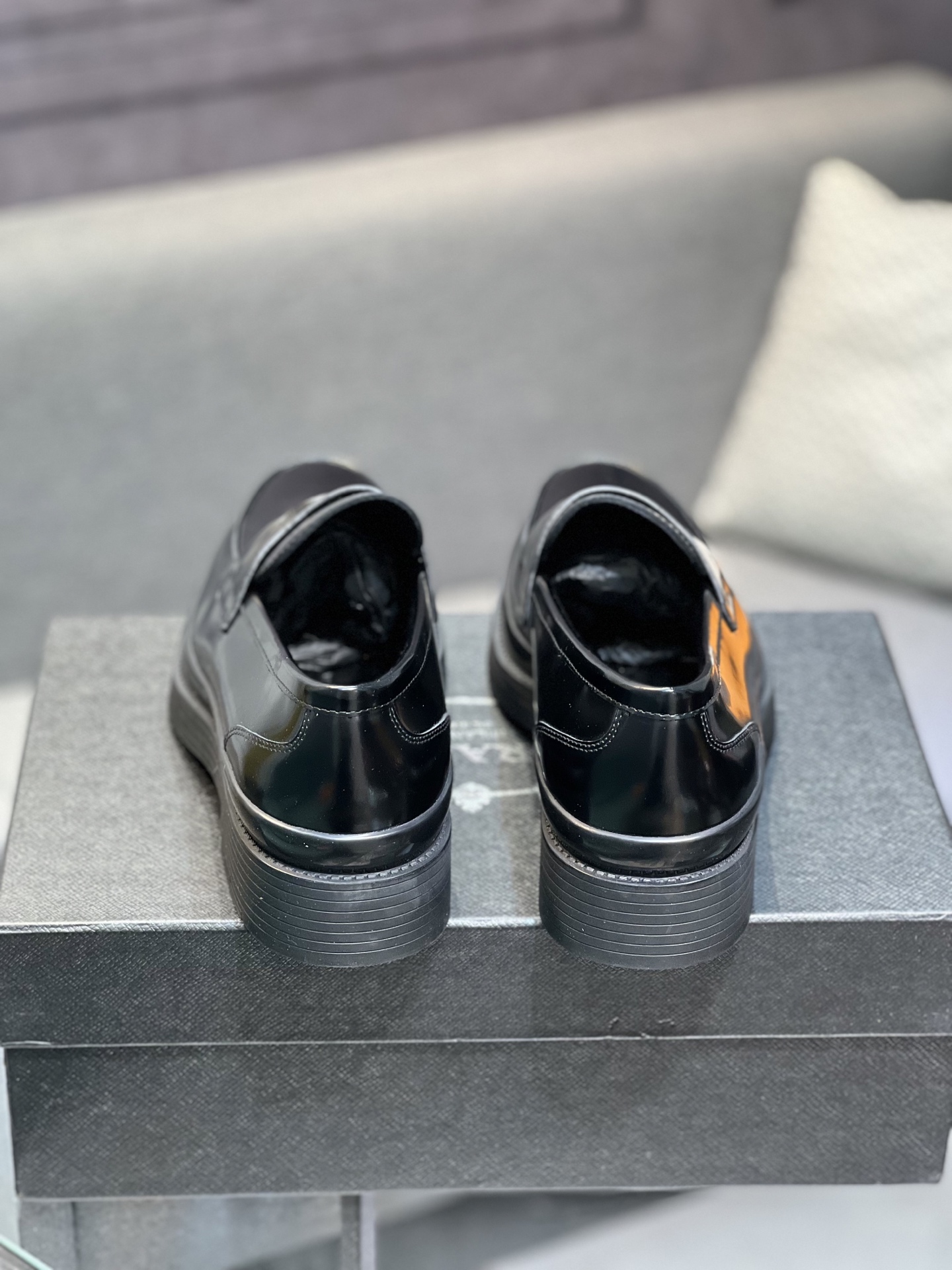 Prada New Polished Leather Loafers, Italian-made, Classic Style 8 i1744644960009 4293 0 6