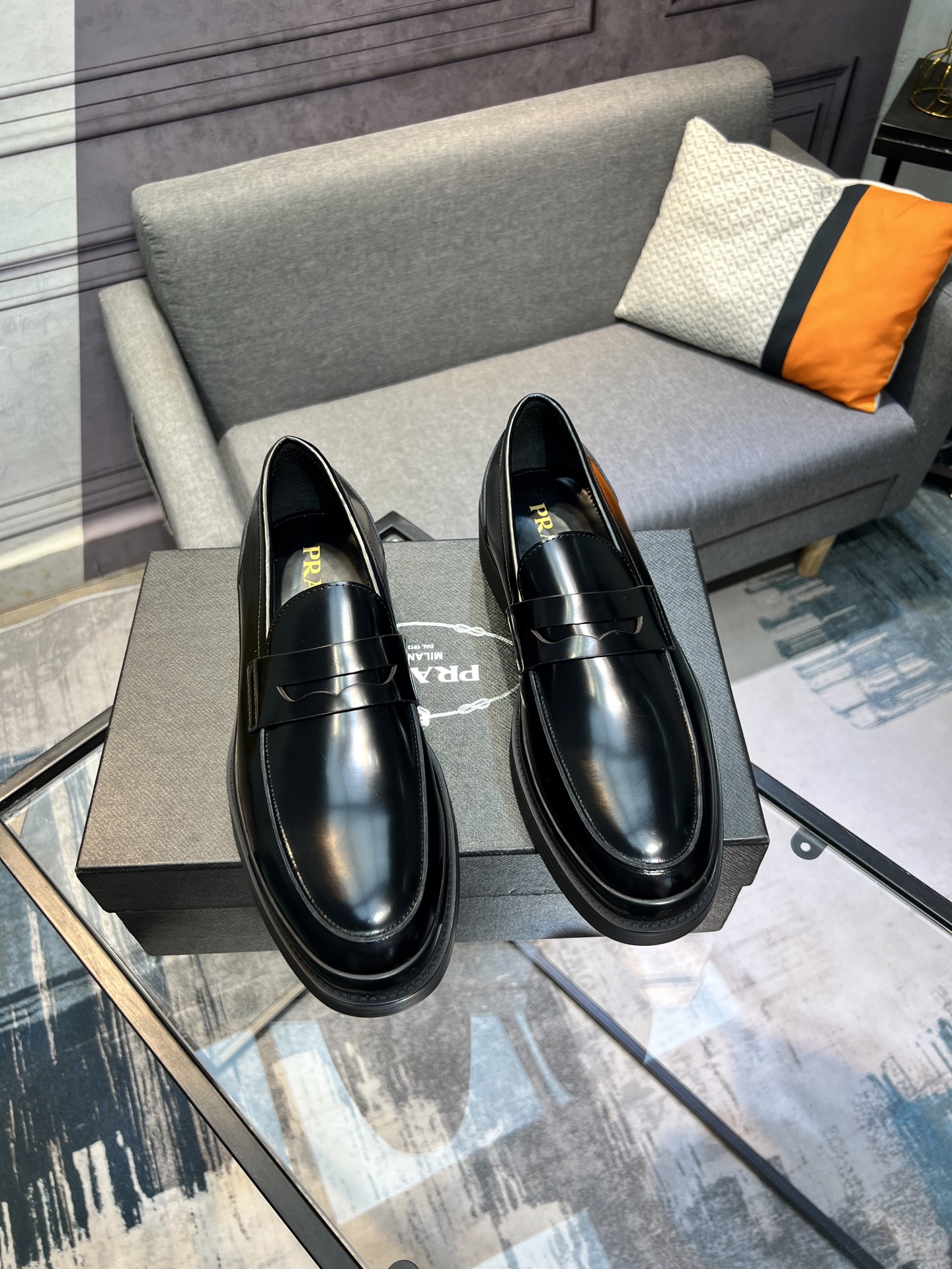 Prada New Polished Leather Loafers, Italian-made, Classic Style 5 i1744644960122 2641 0 3