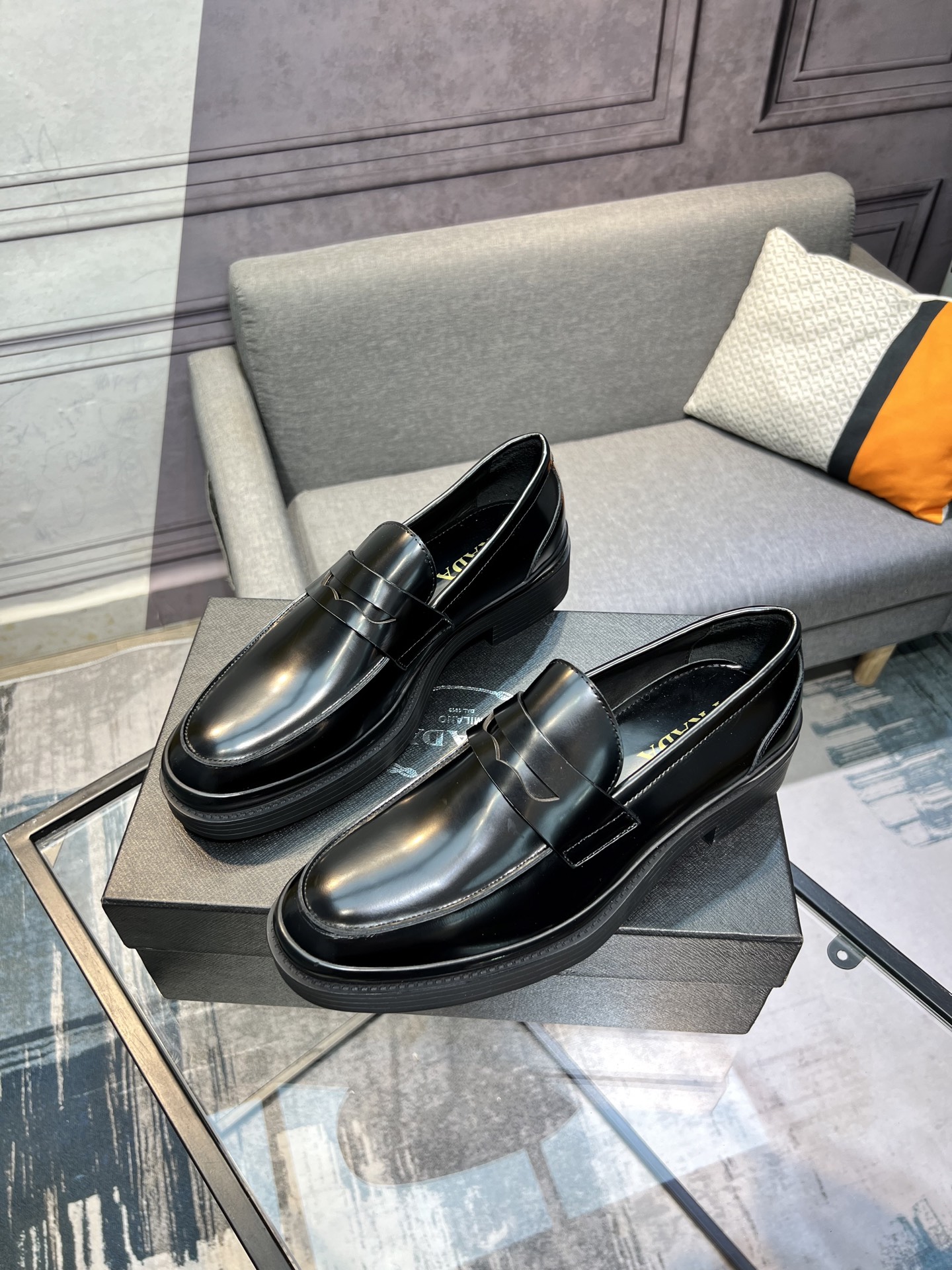 Prada New Polished Leather Loafers, Italian-made, Classic Style 3 i1744644961409 8942 0 1