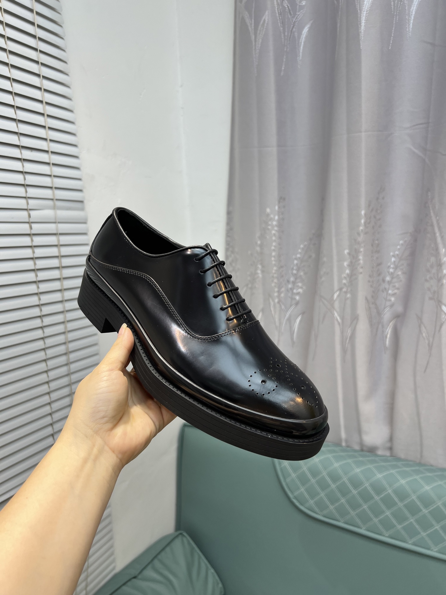 Prada Men's Polished Leather Oxford Dress Shoes, Lace-up, Size 39-44 6 i1744645004662 6120 0 4