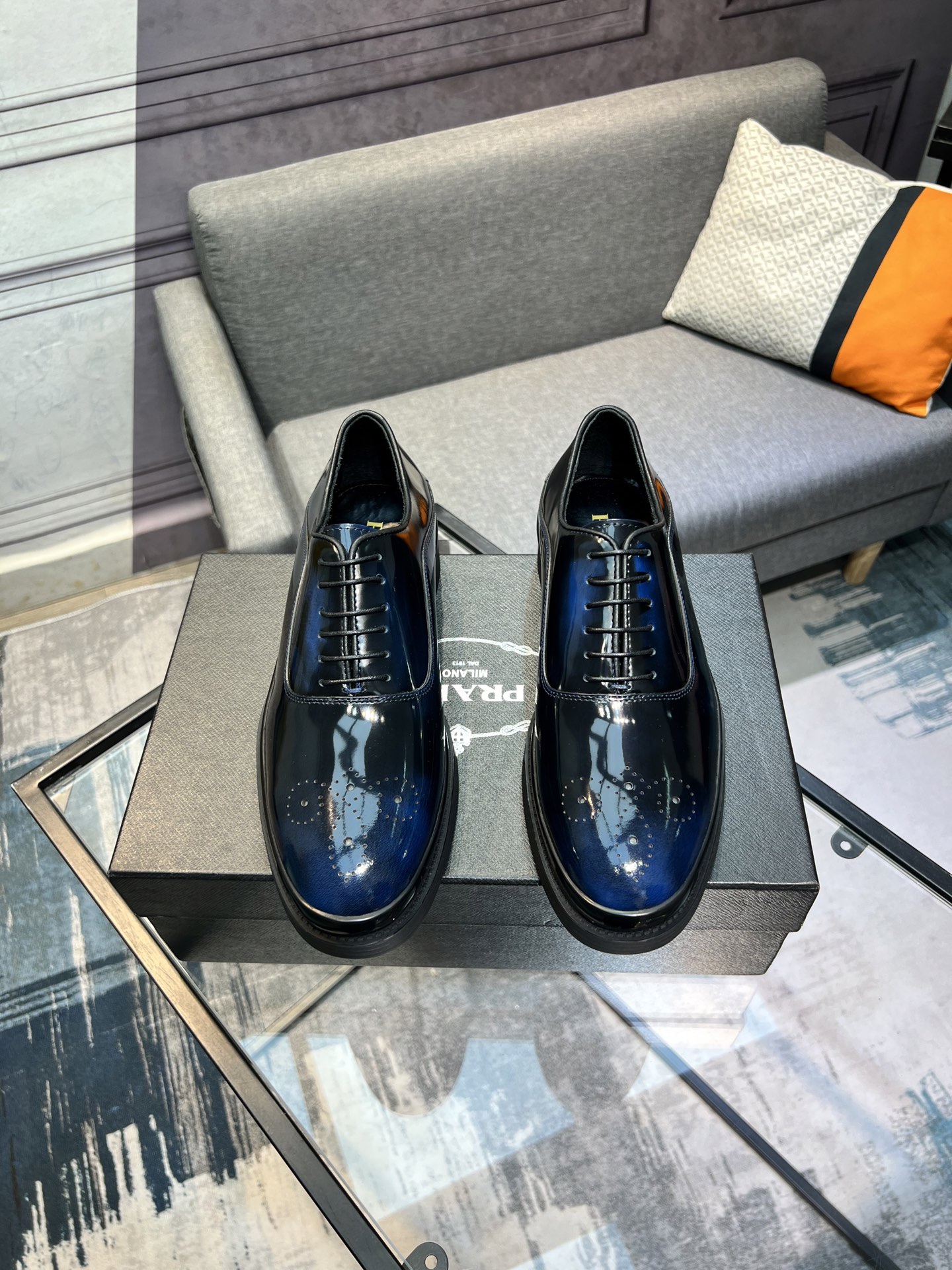 Prada New Glossy Leather Loafers, Italian Leather, Classic and Modern Style 1 Prada New Glossy Leather Loafers, Italian Leather, Classic and Modern Style