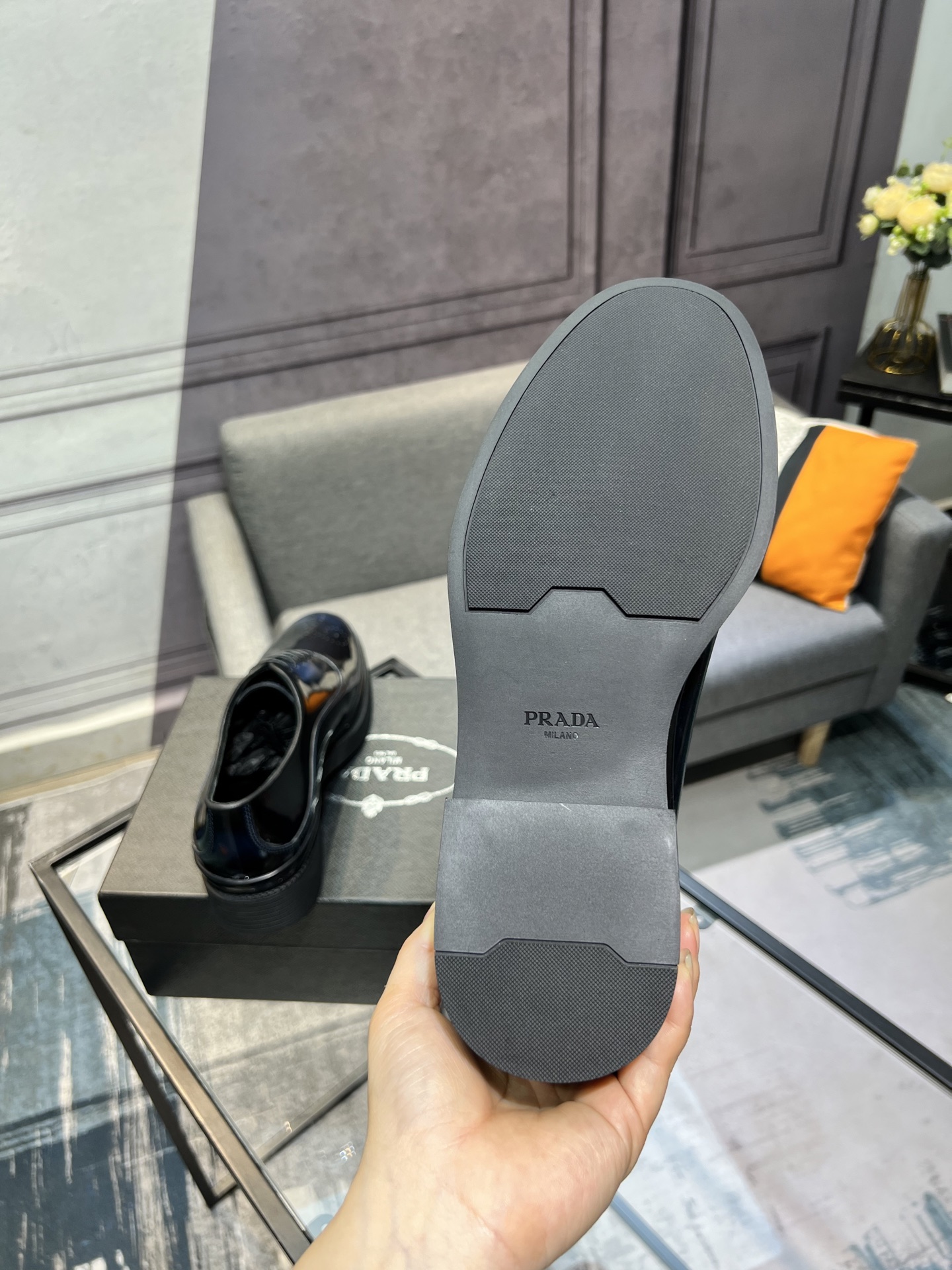 Prada New Glossy Leather Loafers, Italian Leather, Classic and Modern Style 7 i1744645040311 54 0 5