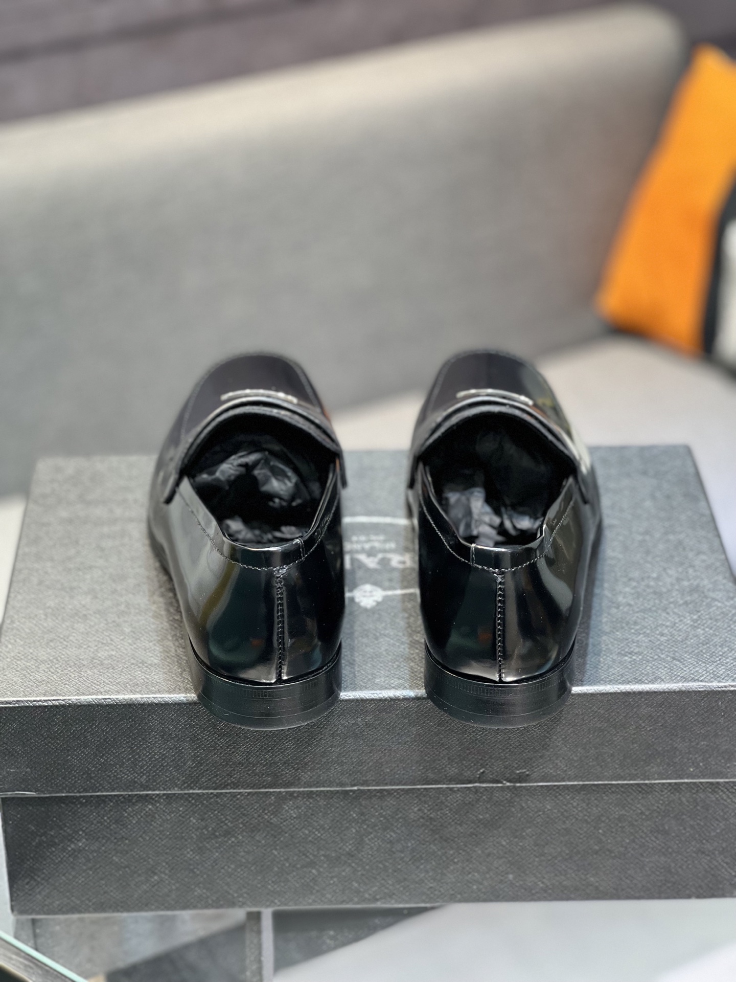 Prada Men's Polished Leather Loafers with Classic Penny Bar and Logo Detail 8 i1744645179553 9653 0 6