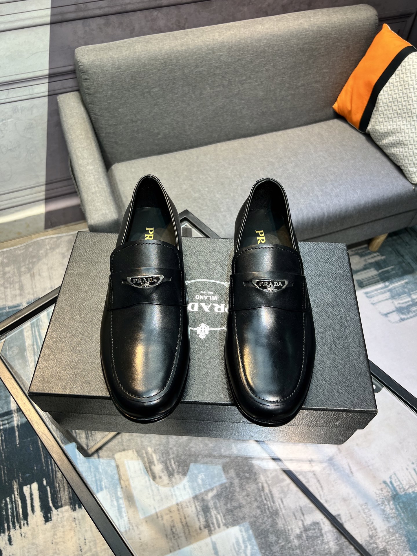 Prada Leather Loafers, Italian-Crafted Slip-Ons, Classic Style, Size 39-44 1 Prada Leather Loafers, Italian-Crafted Slip-Ons, Classic Style, Size 39-44