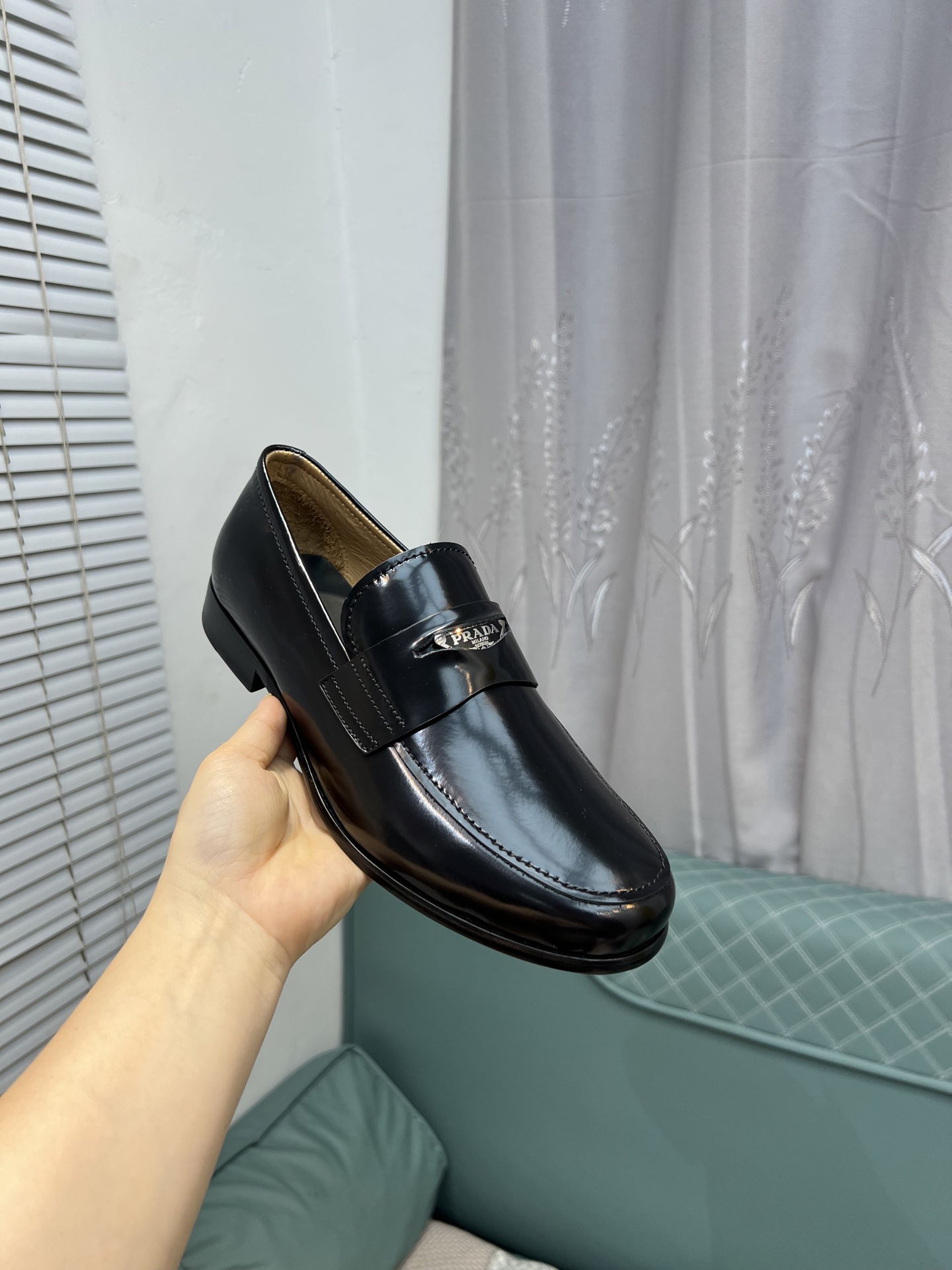 Prada Men's Polished Leather Loafers, Classic Style, Comfortable Fit, Size 39-44 6 i1744645458003 8514 0 4