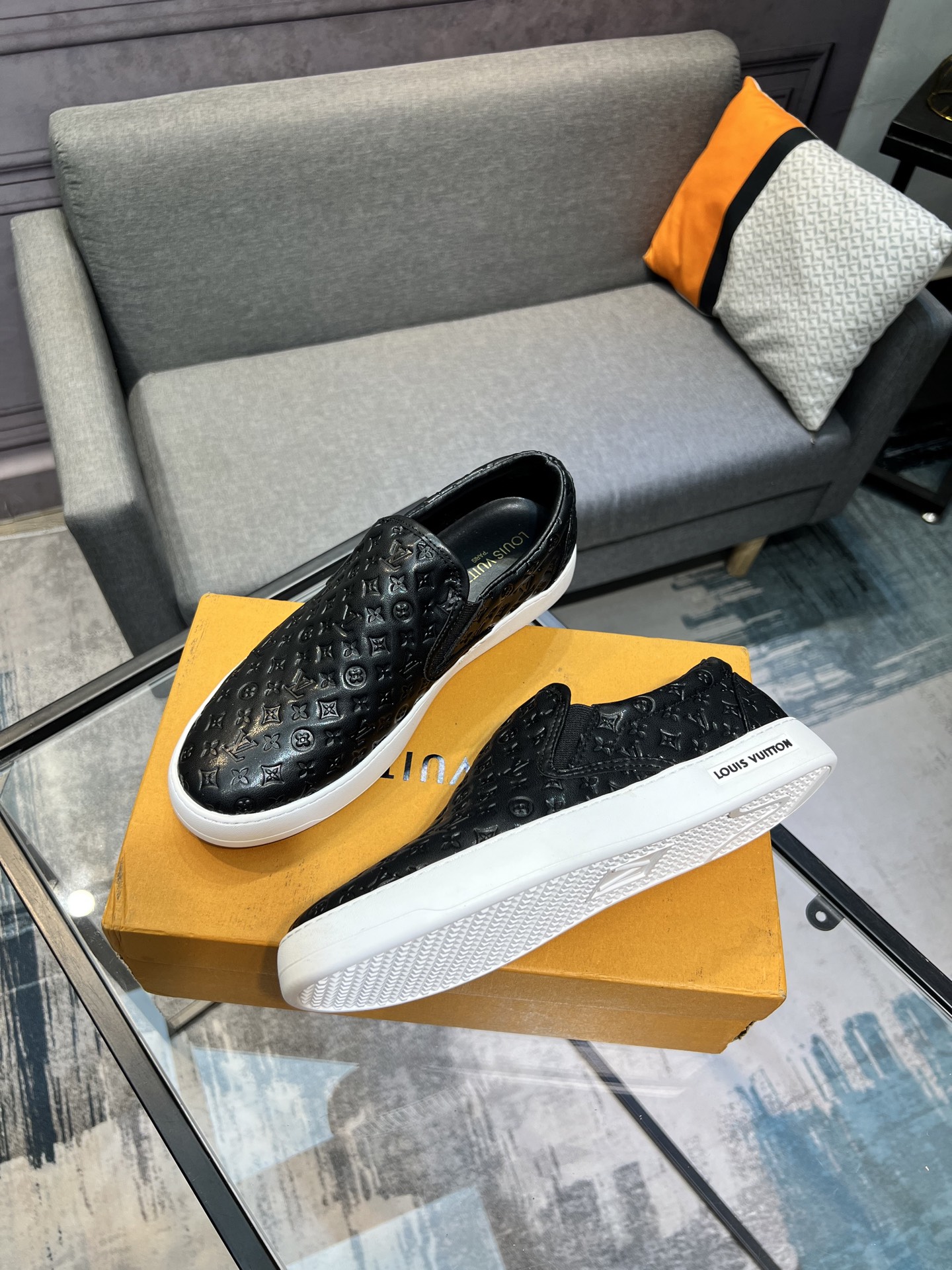 Louis Vuitton Men's Black Leather Slip-On Sneakers - EU Sizes 38-44 4 i1744810914427 7794 0 1