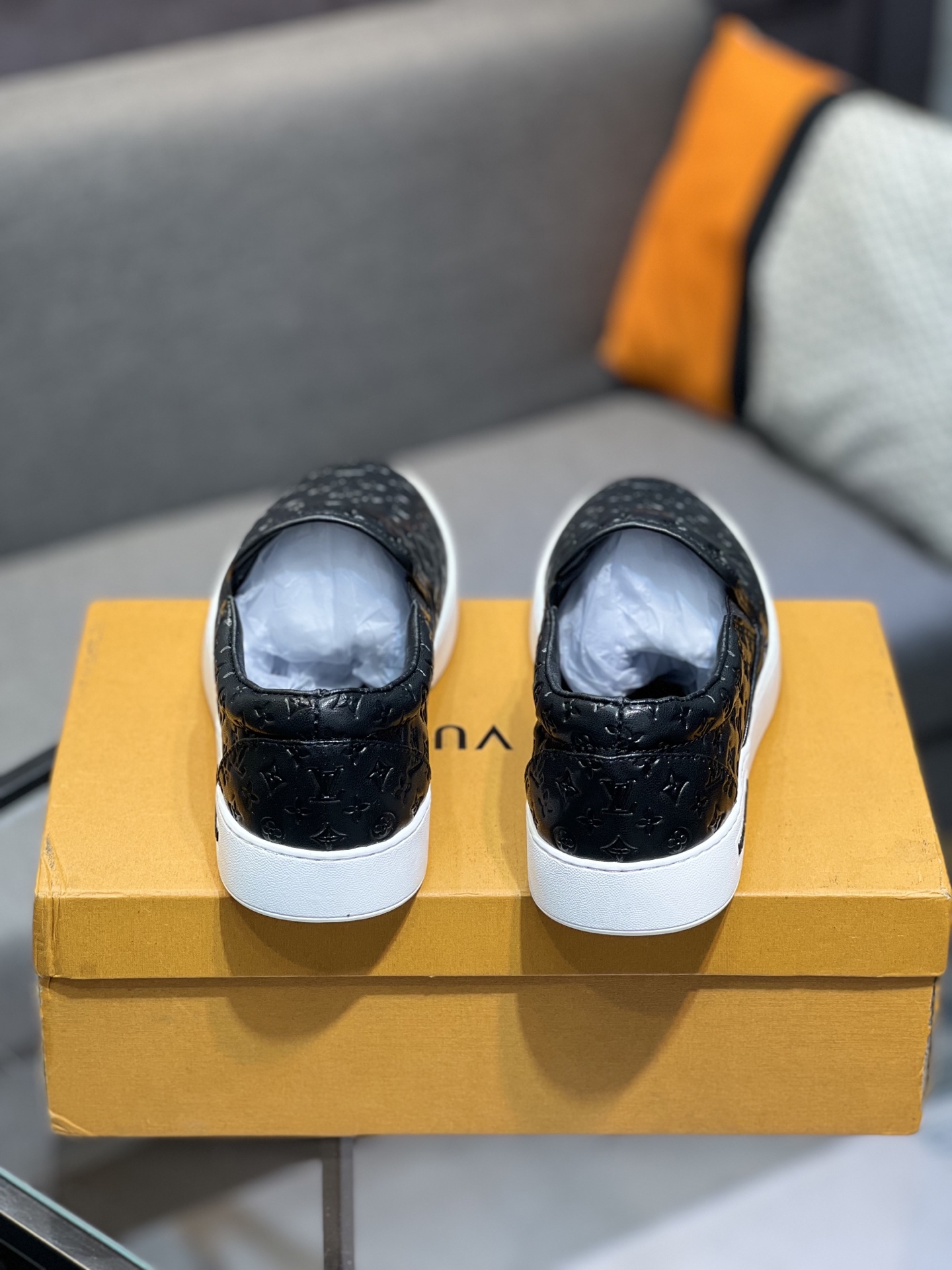 Louis Vuitton Men's Black Leather Slip-On Sneakers - EU Sizes 38-44 8 i1744817458409 9022 0 6