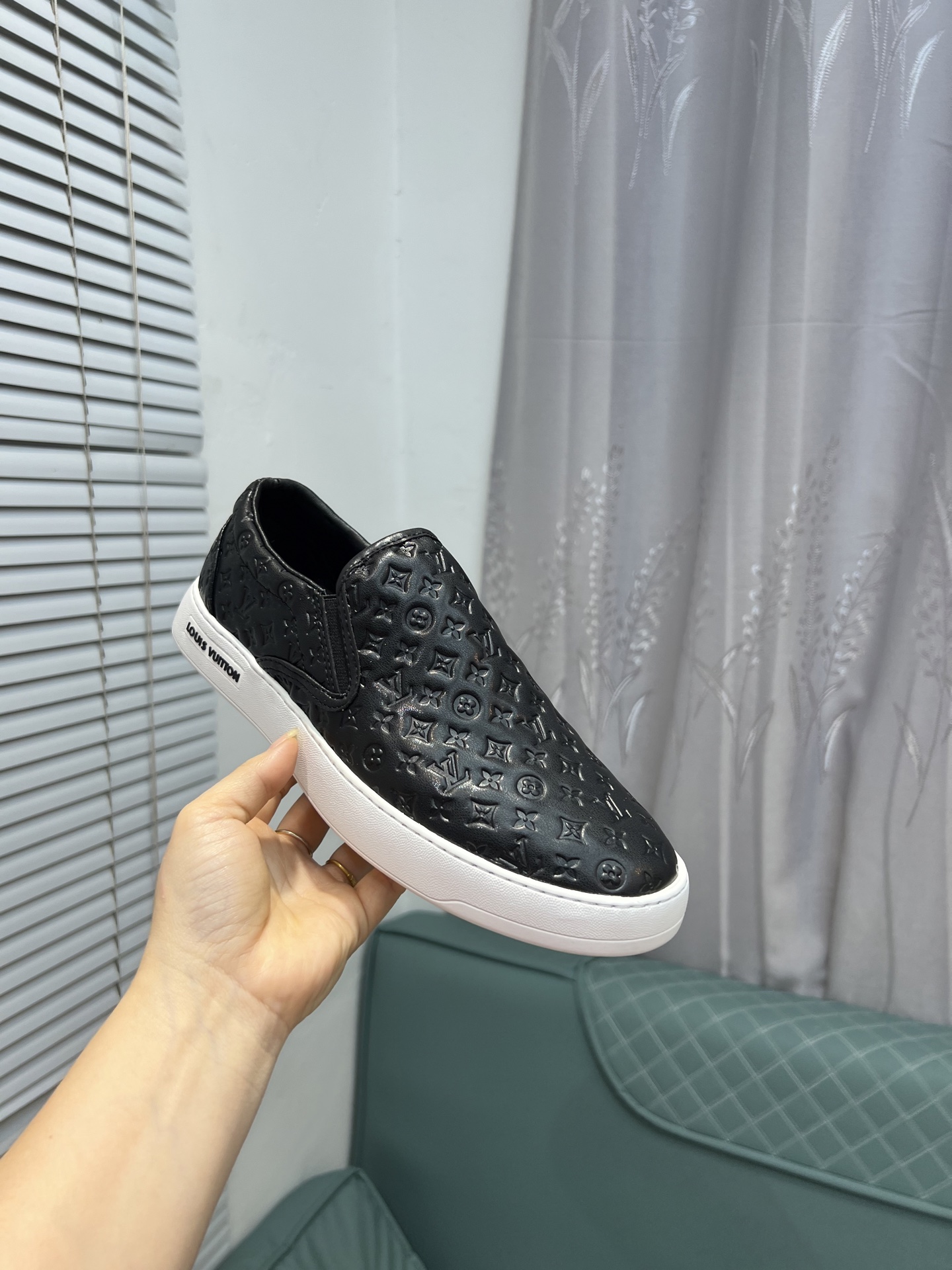 Louis Vuitton Men's Black Leather Slip-On Sneakers - EU Sizes 38-44 6 i1744817458562 9197 0 4