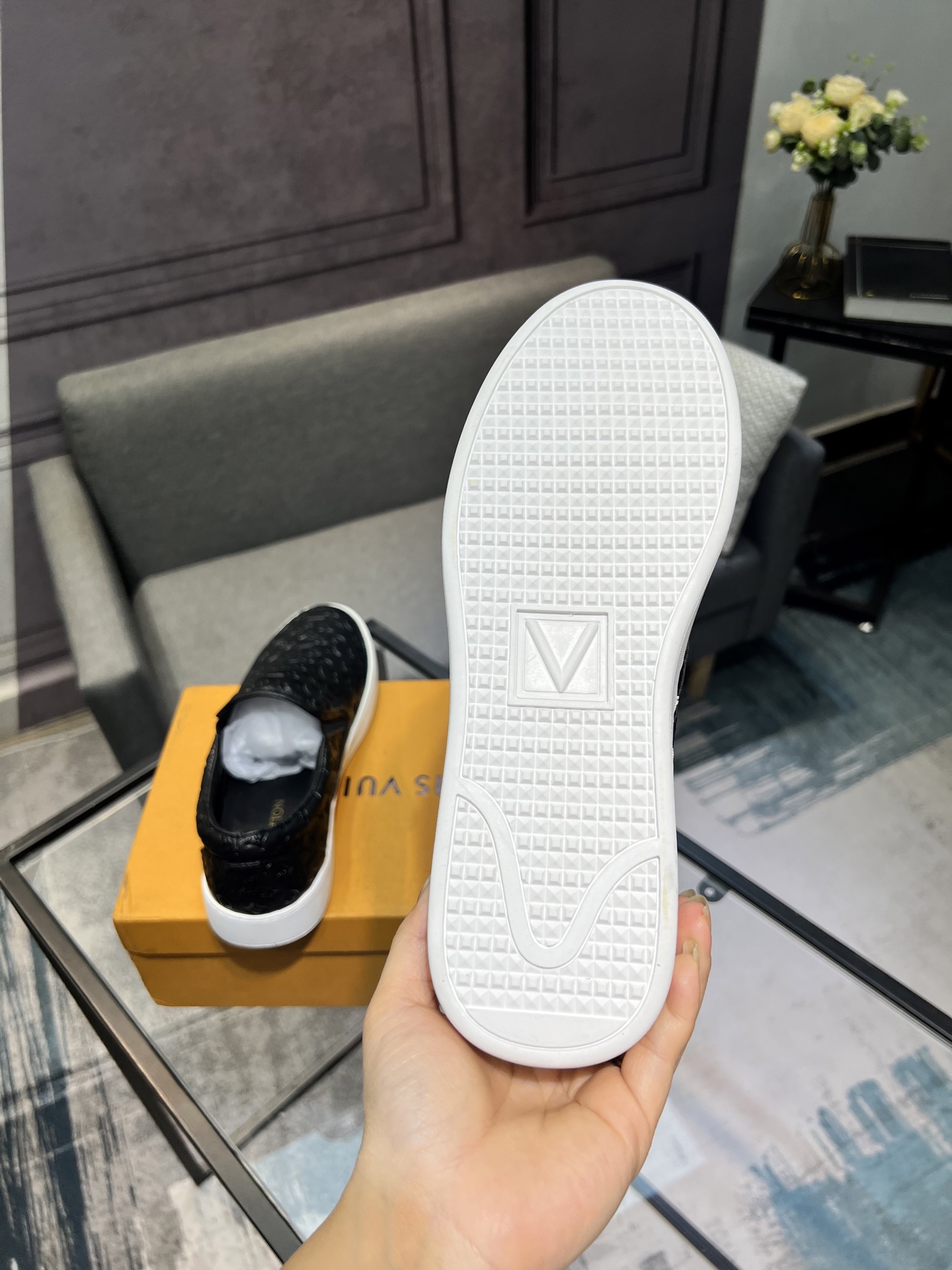 Louis Vuitton Men's Black Leather Slip-On Sneakers - EU Sizes 38-44 7 i1744817459397 2602 0 5