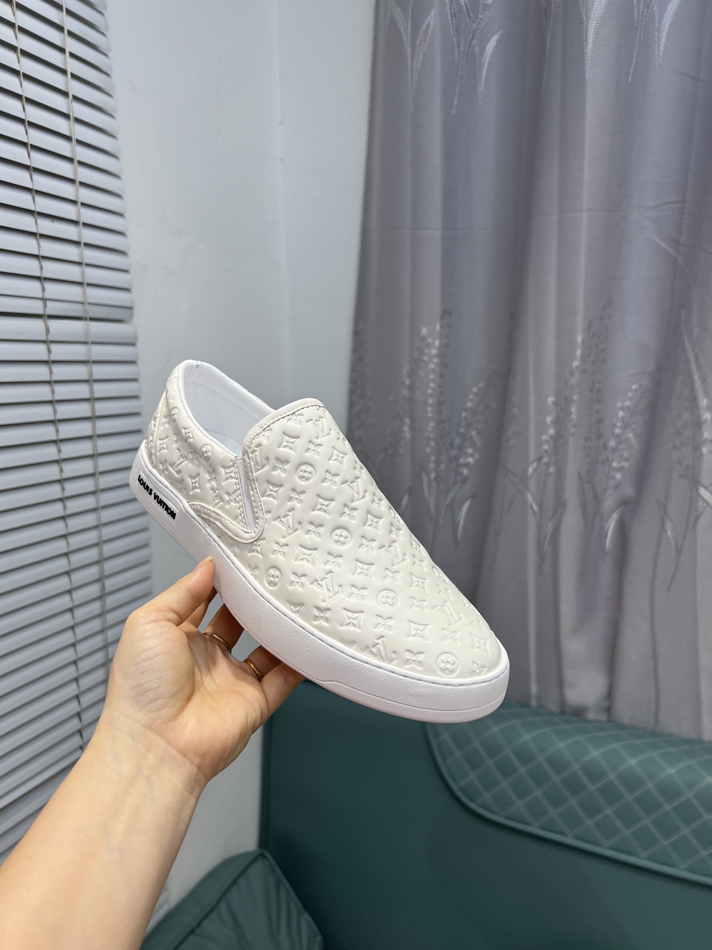 Louis Vuitton Men's White Leather Slip-On Sneakers, Sizes 38-44 6 i1744817474995 9200 0 4