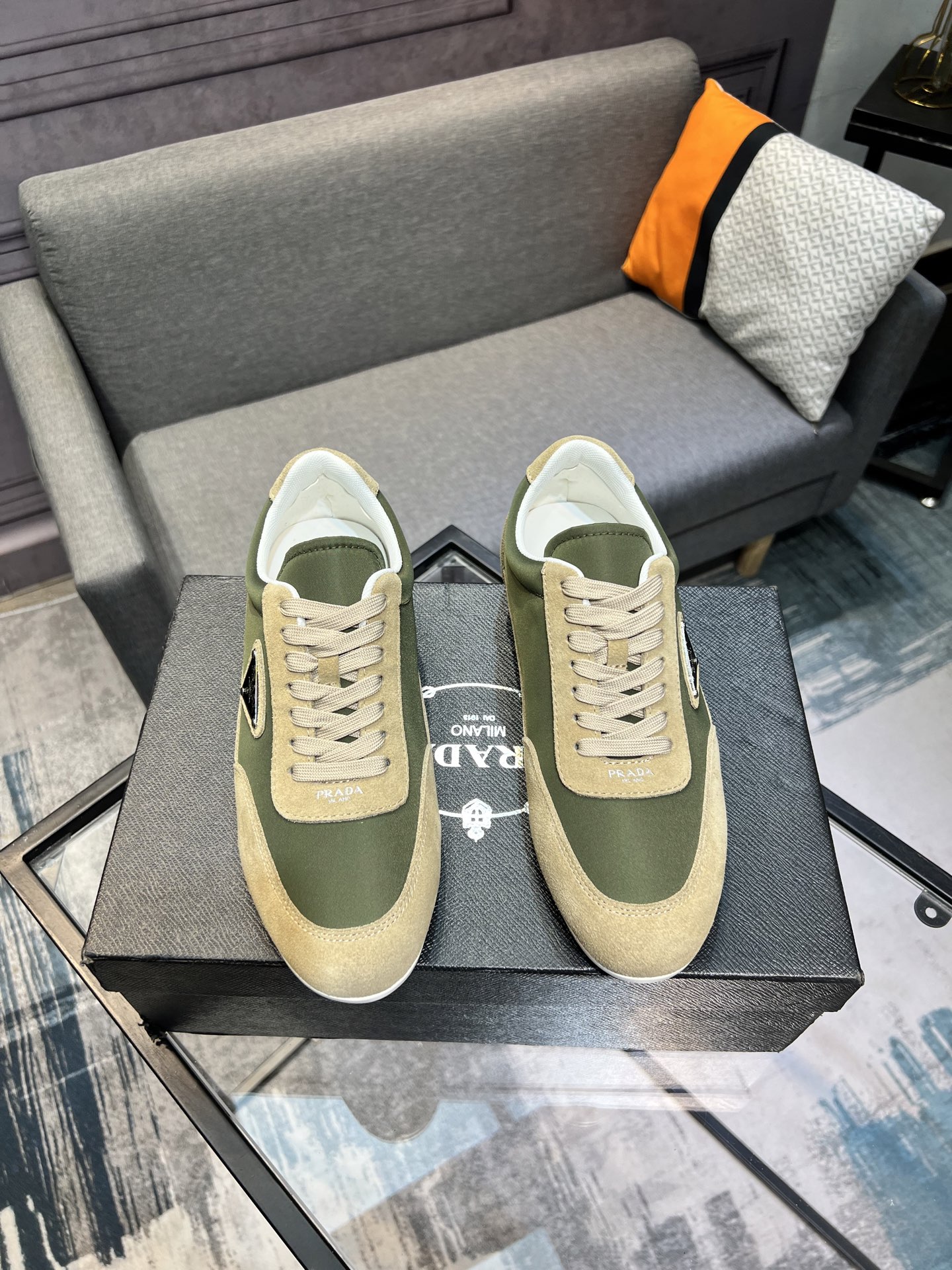 Prada Men's Suede and Leather Sneakers - Casual, Stylish, and Comfortable 5 i1744817700892 6199 0 3