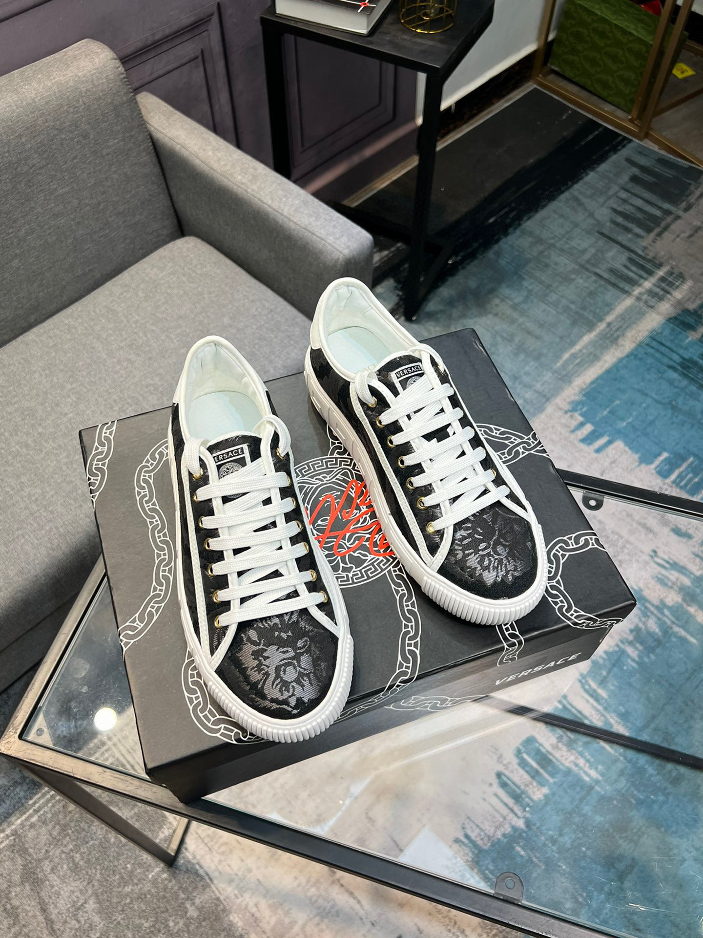 Versace White Leather Sneakers, Luxurious Design, Fashionable New Concept 5 i1744990670663 4957 0 3