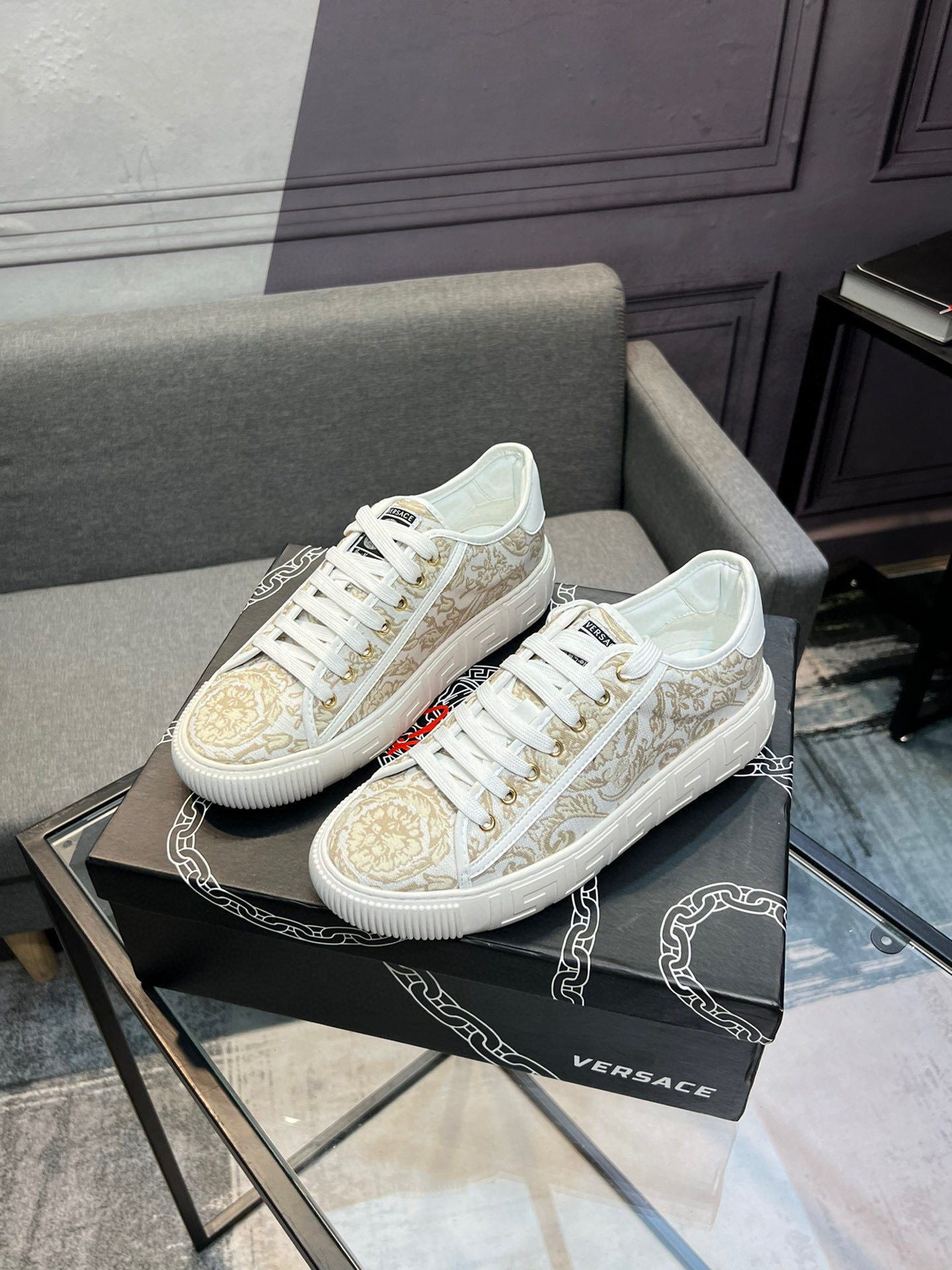 Versace White Leather Sneakers Luxury Design, Fashionable and Comfortable 3 i1744990680803 3889 0 1