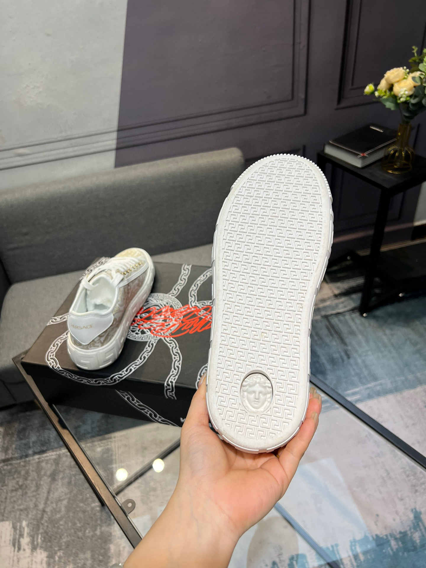 Versace White Leather Sneakers Luxury Design, Fashionable and Comfortable 7 i1744990681243 7881 0 5