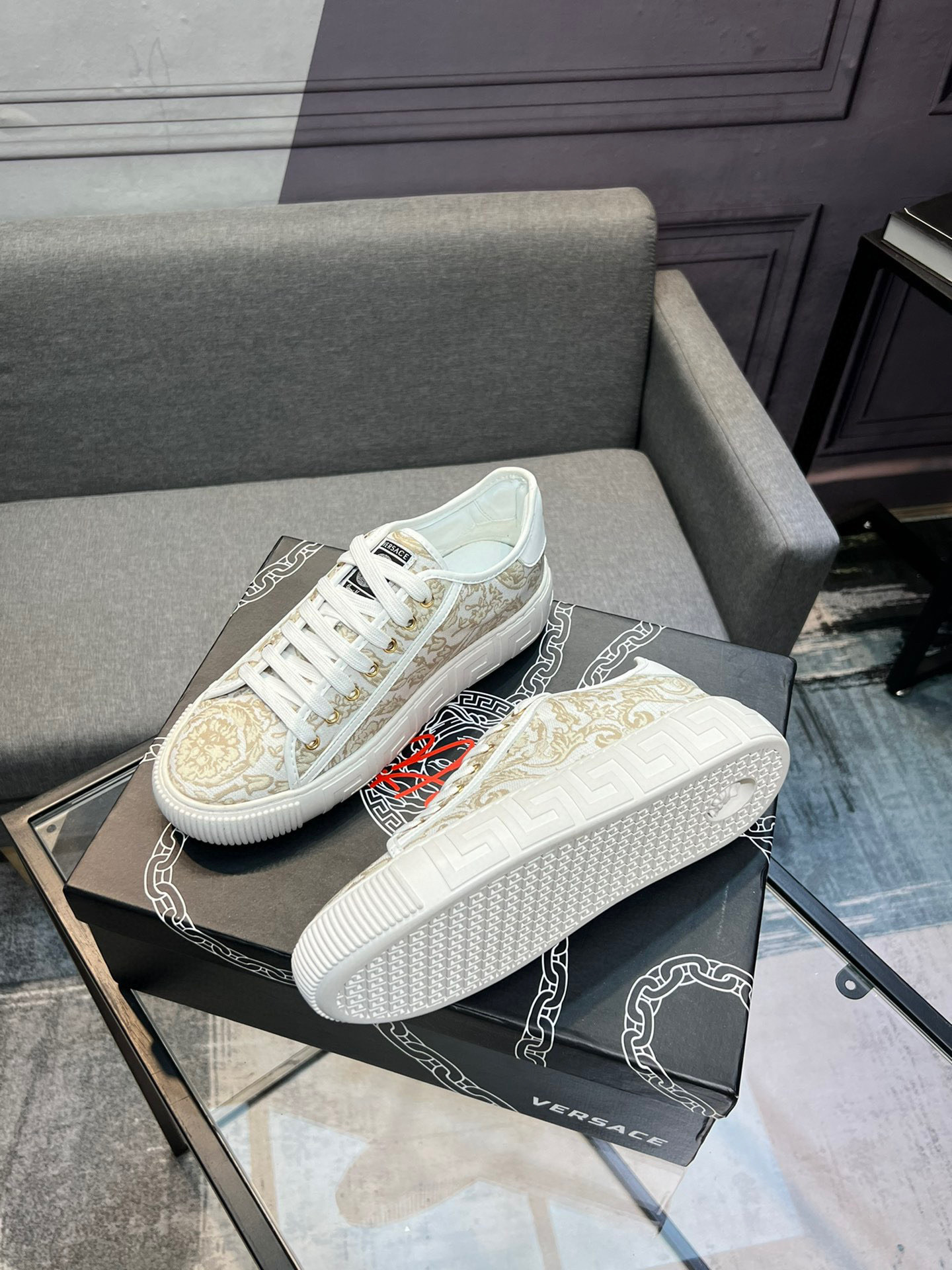Versace White Leather Sneakers Luxury Design, Fashionable and Comfortable 4 i1744990681513 6321 0 2
