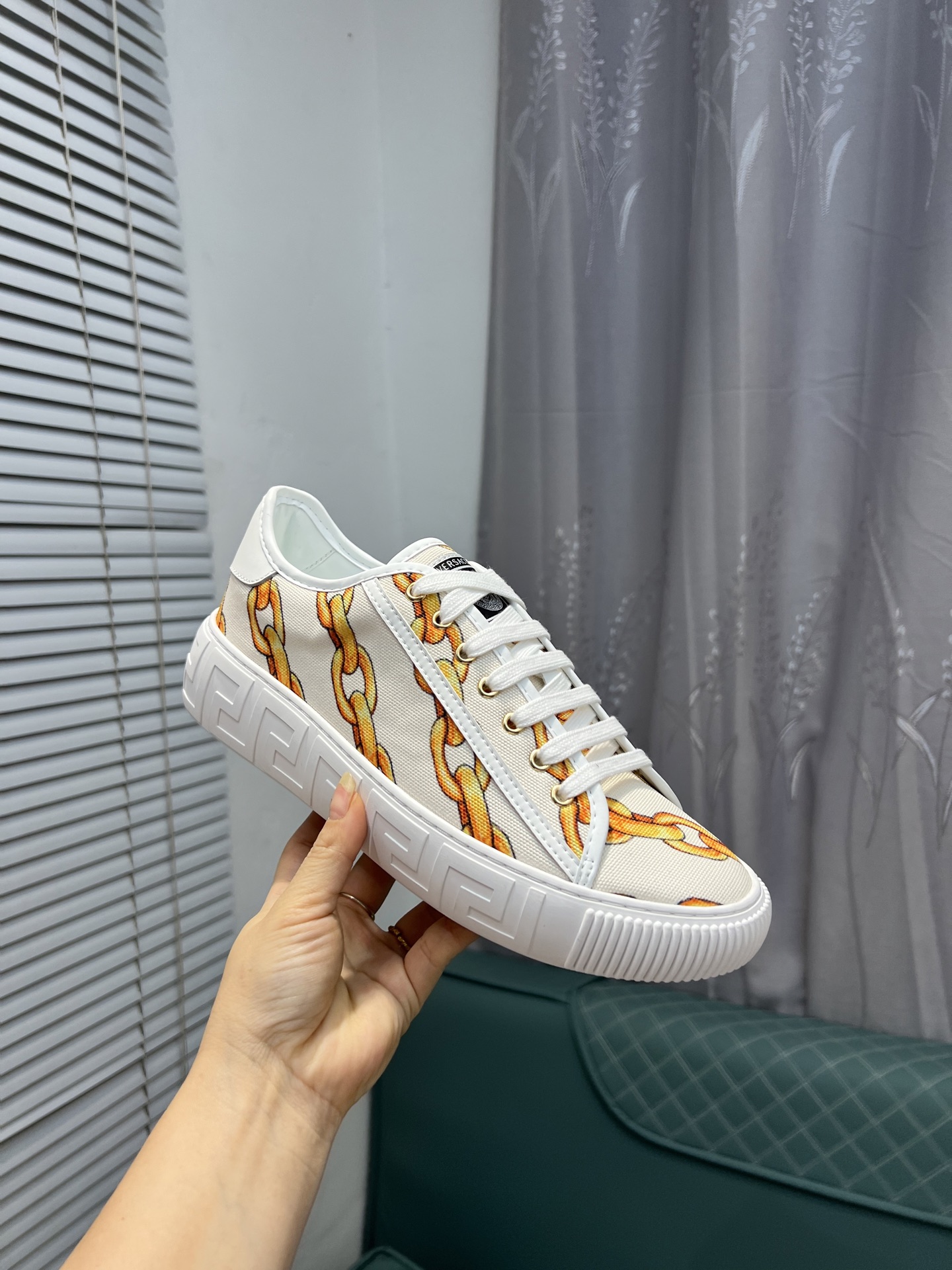 Versace Chain Print Sneakers - Iconic Luxury Design, Sizes 36-44 6 i1744990790525 627 0 4