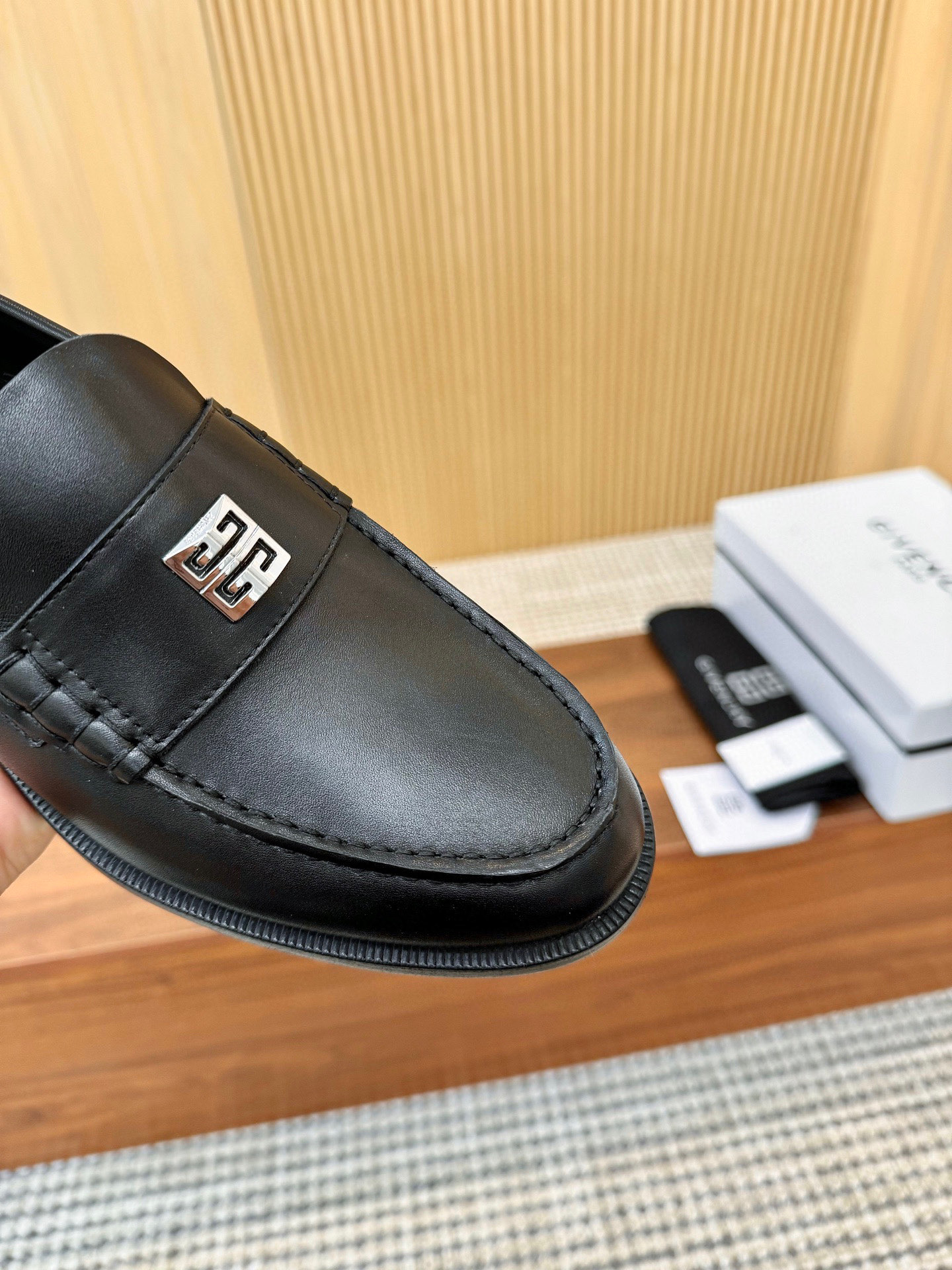 Givenchy Men's Black Leather Loafers with Metal Logo Accent, Sizes 39-44 8 i1745250081526 2646 0 6
