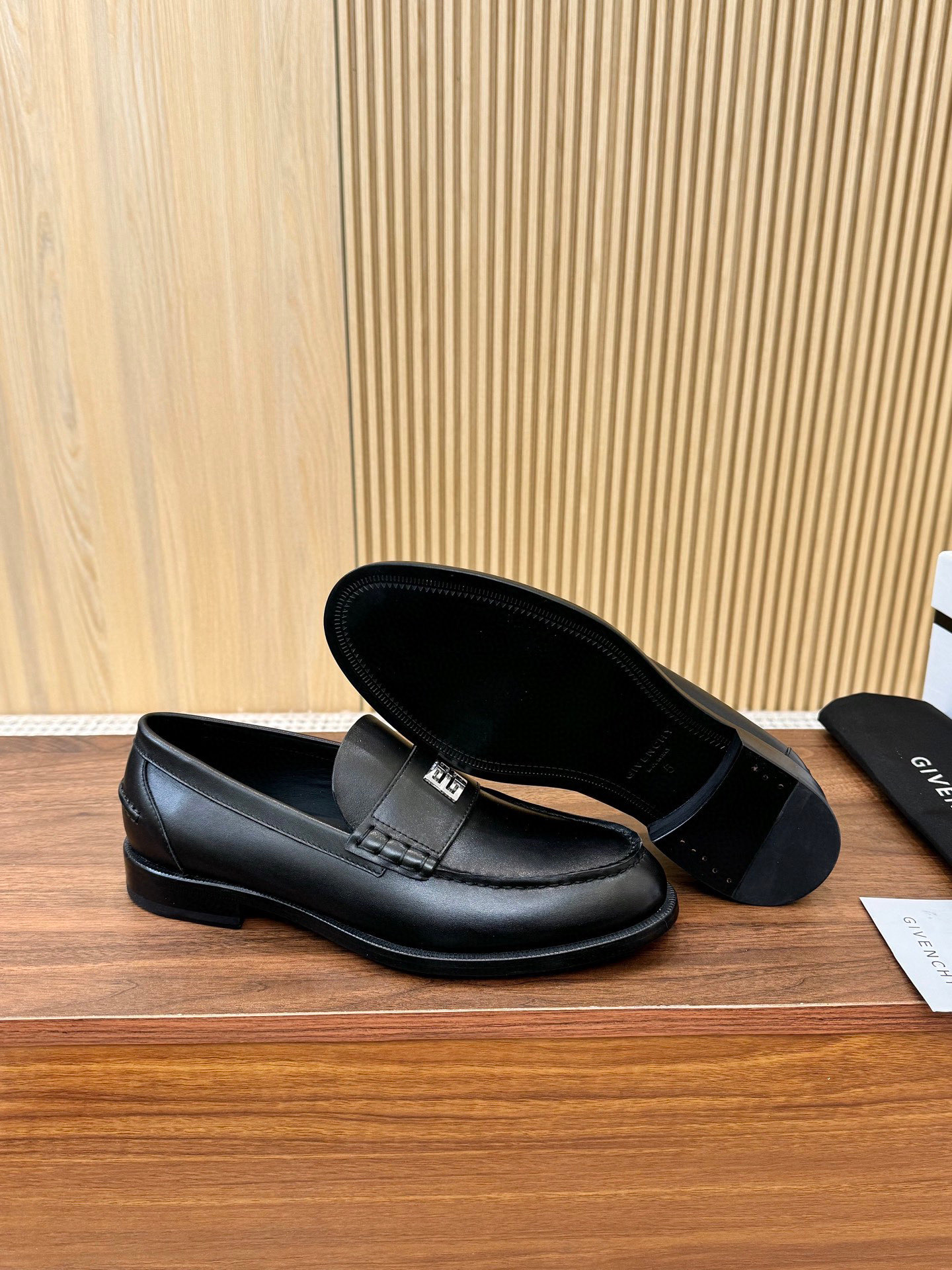 Givenchy Men's Black Leather Loafers with Metal Logo Accent, Sizes 39-44 6 i1745250081591 9841 0 4