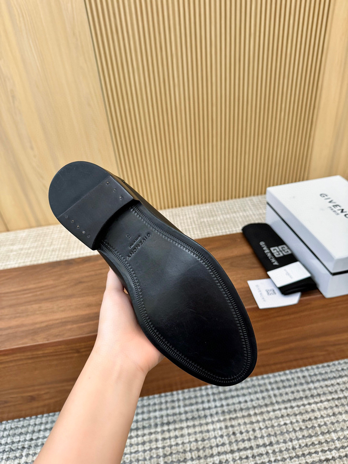 Givenchy Men's Black Leather Loafers with Metal Logo Accent, Sizes 39-44 11 i1745250082383 9900 0 9