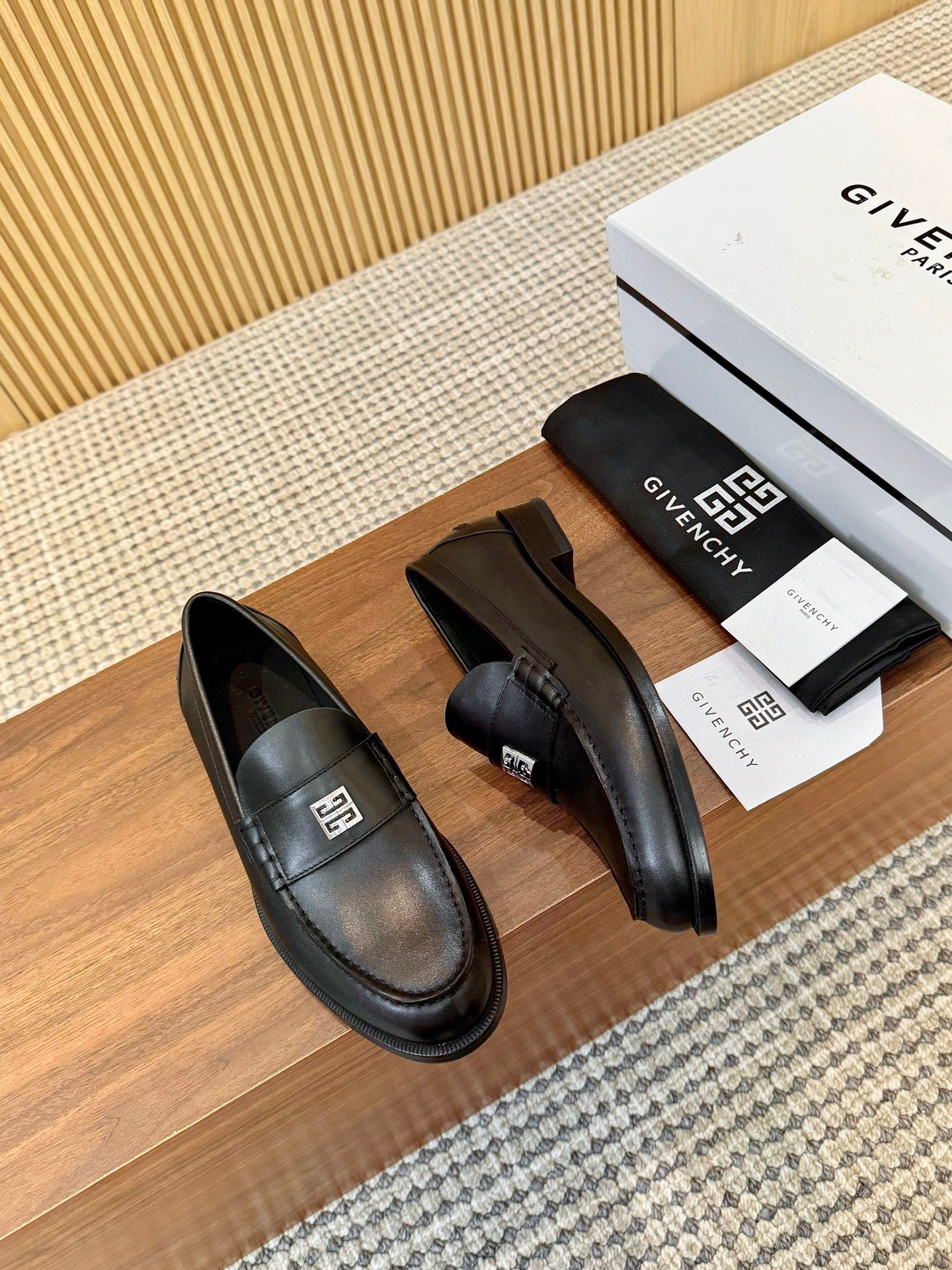 Givenchy Men's Black Leather Loafers with Metal Logo Accent, Sizes 39-44 3 i1745250082423 4661 0 1