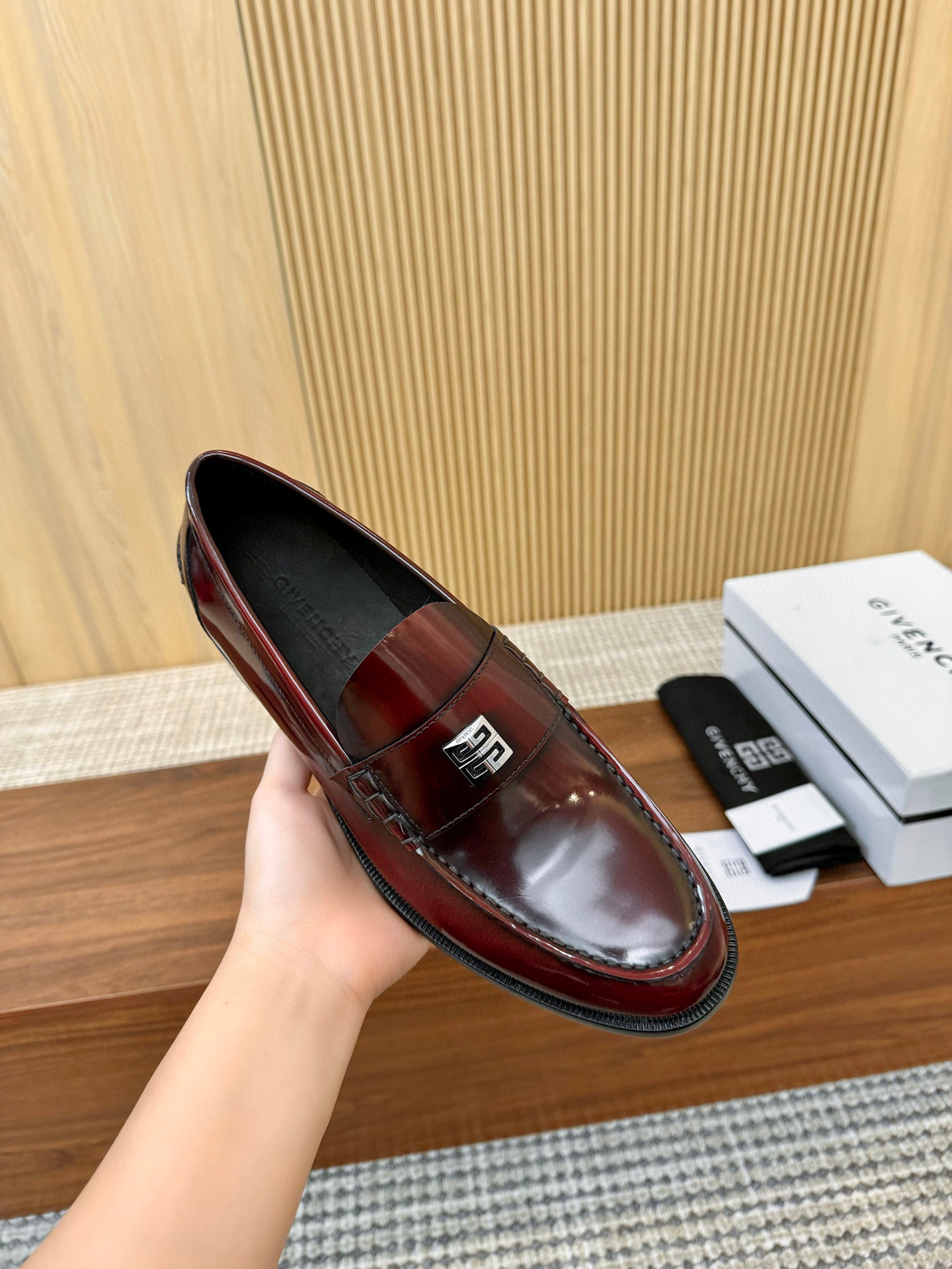 Givenchy Men's Burgundy Leather Loafers Business Casual Shoes Size 39-44 7 i1745250143541 2101 0 5