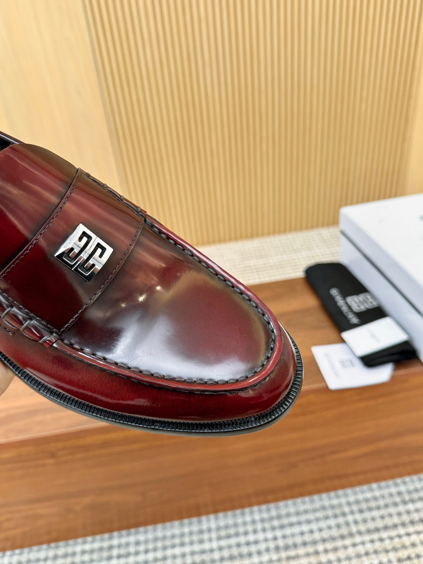 Givenchy Men's Burgundy Leather Loafers Business Casual Shoes Size 39-44 8 i1745250143970 6563 0 6