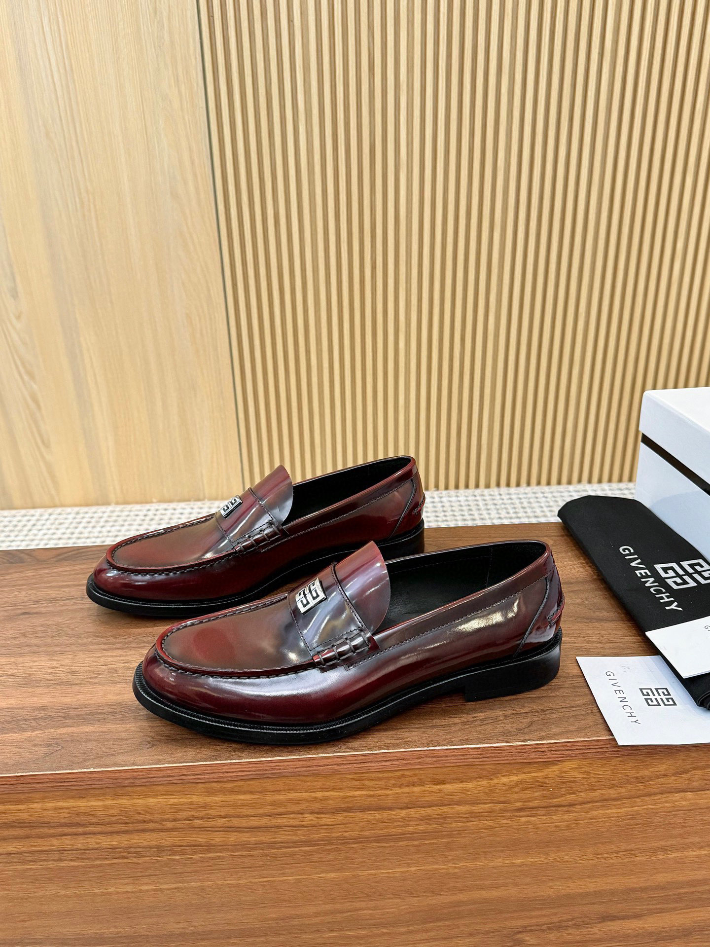 Givenchy Men's Burgundy Leather Loafers Business Casual Shoes Size 39-44 5 i1745250144312 6036 0 3