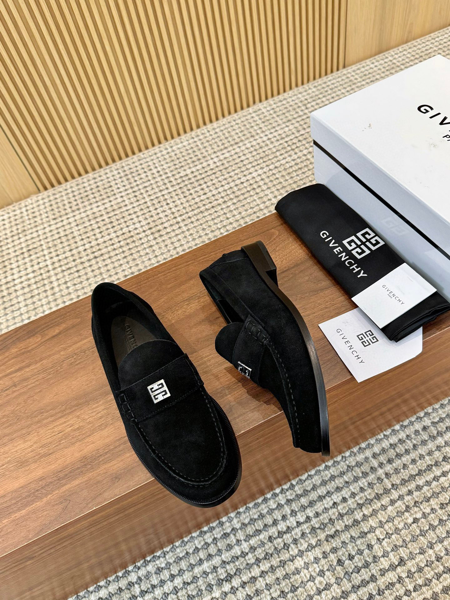 Givenchy Men's Black Suede Leather Loafers with Logo Accent - Size 39-44 3 i1745250156539 7080 0 1