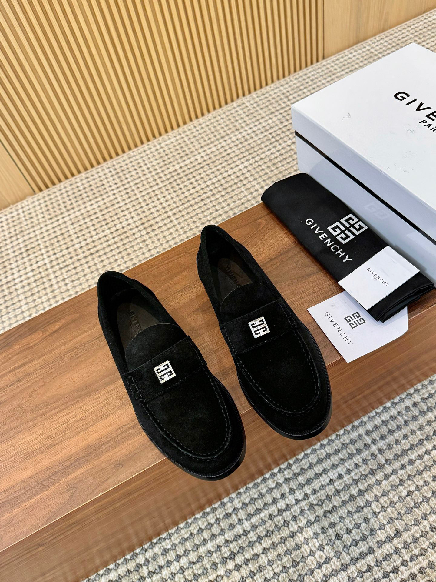 Givenchy Men's Black Suede Leather Loafers with Logo Accent - Size 39-44 2 i1745250156550 2337 0 0