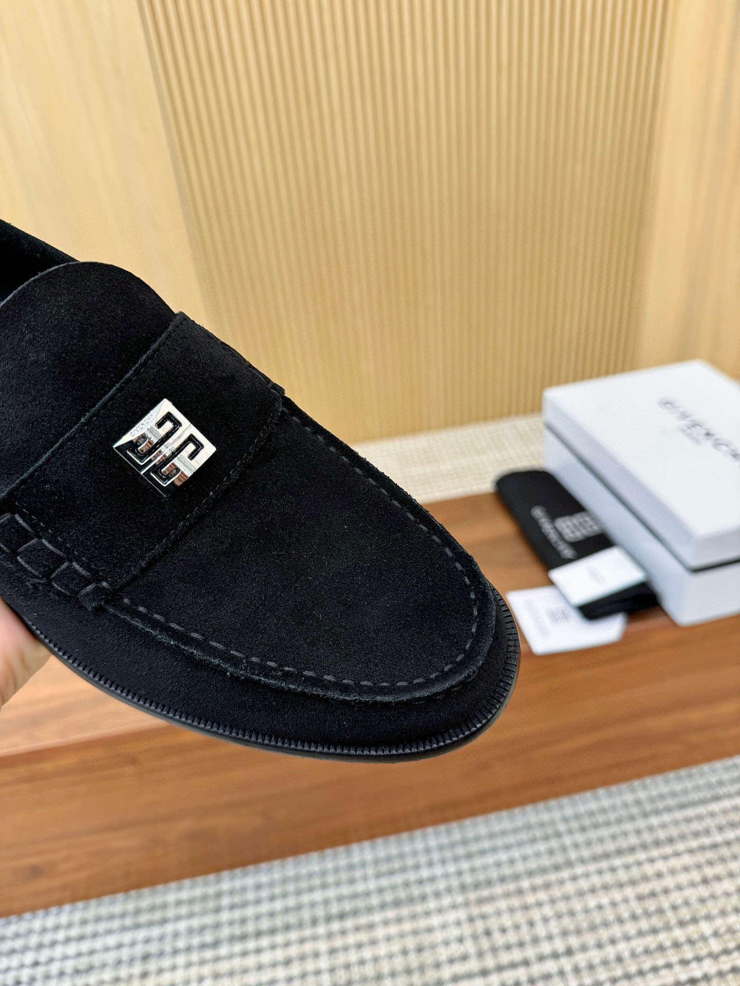 Givenchy Men's Black Suede Leather Loafers with Logo Accent - Size 39-44 8 i1745250157298 7521 0 6