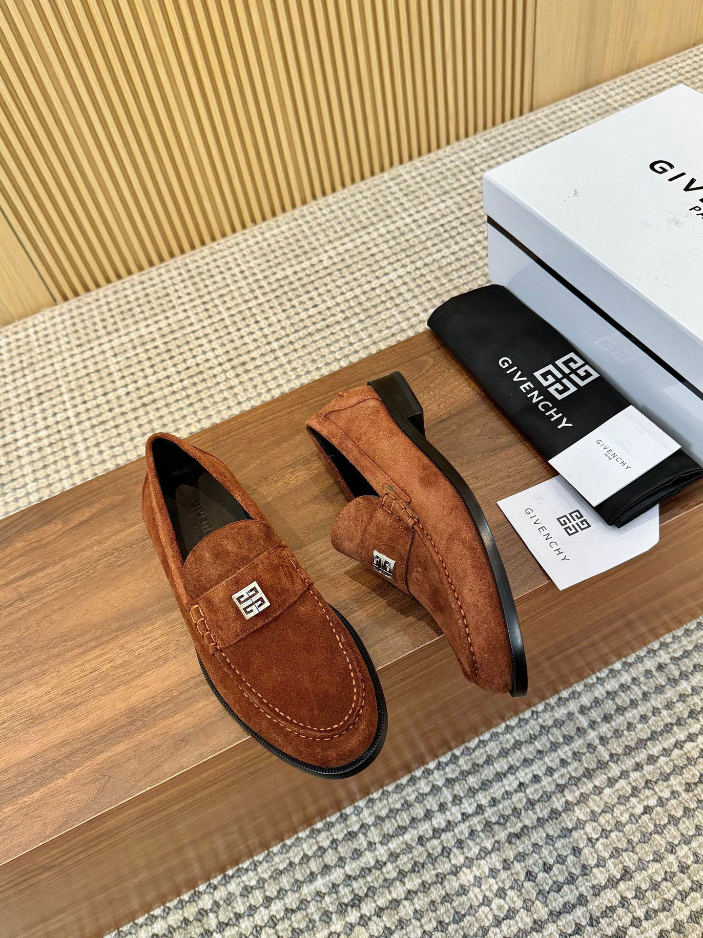 Givenchy Men's Suede Leather Loafers with Metal Logo Accent 3 i1745250172062 7146 0 1