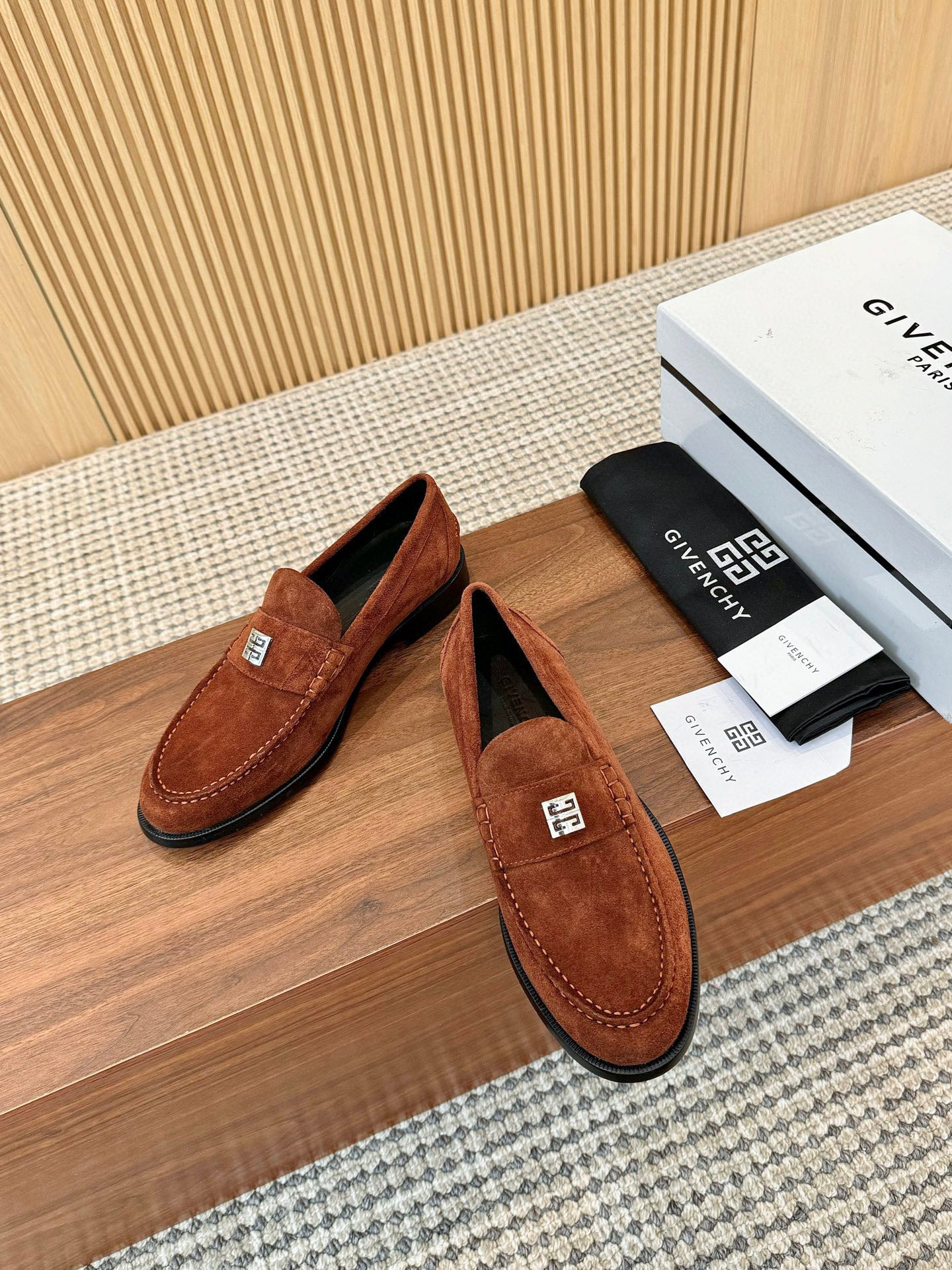 Givenchy Men's Suede Leather Loafers with Metal Logo Accent 4 i1745250172078 8875 0 2