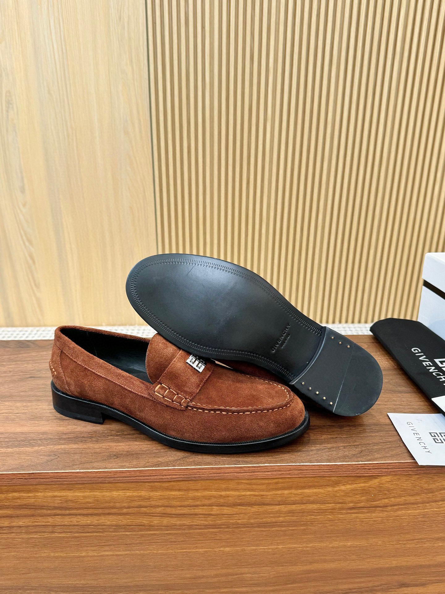 Givenchy Men's Suede Leather Loafers with Metal Logo Accent 6 i1745250172160 6204 0 4