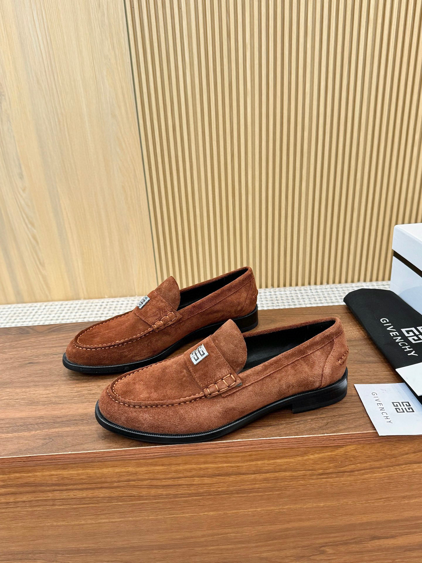 Givenchy Men's Suede Leather Loafers with Metal Logo Accent 5 i1745250172175 5056 0 3