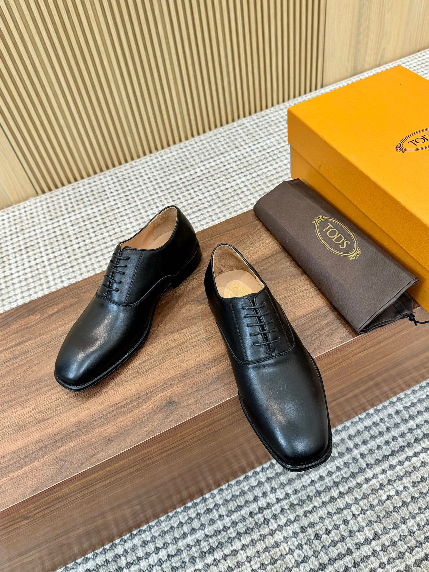 TOD'S Men's Black Leather Business Casual Dress Shoes Oxfords Size 39-44 4 i1745250400628 3969 0 2