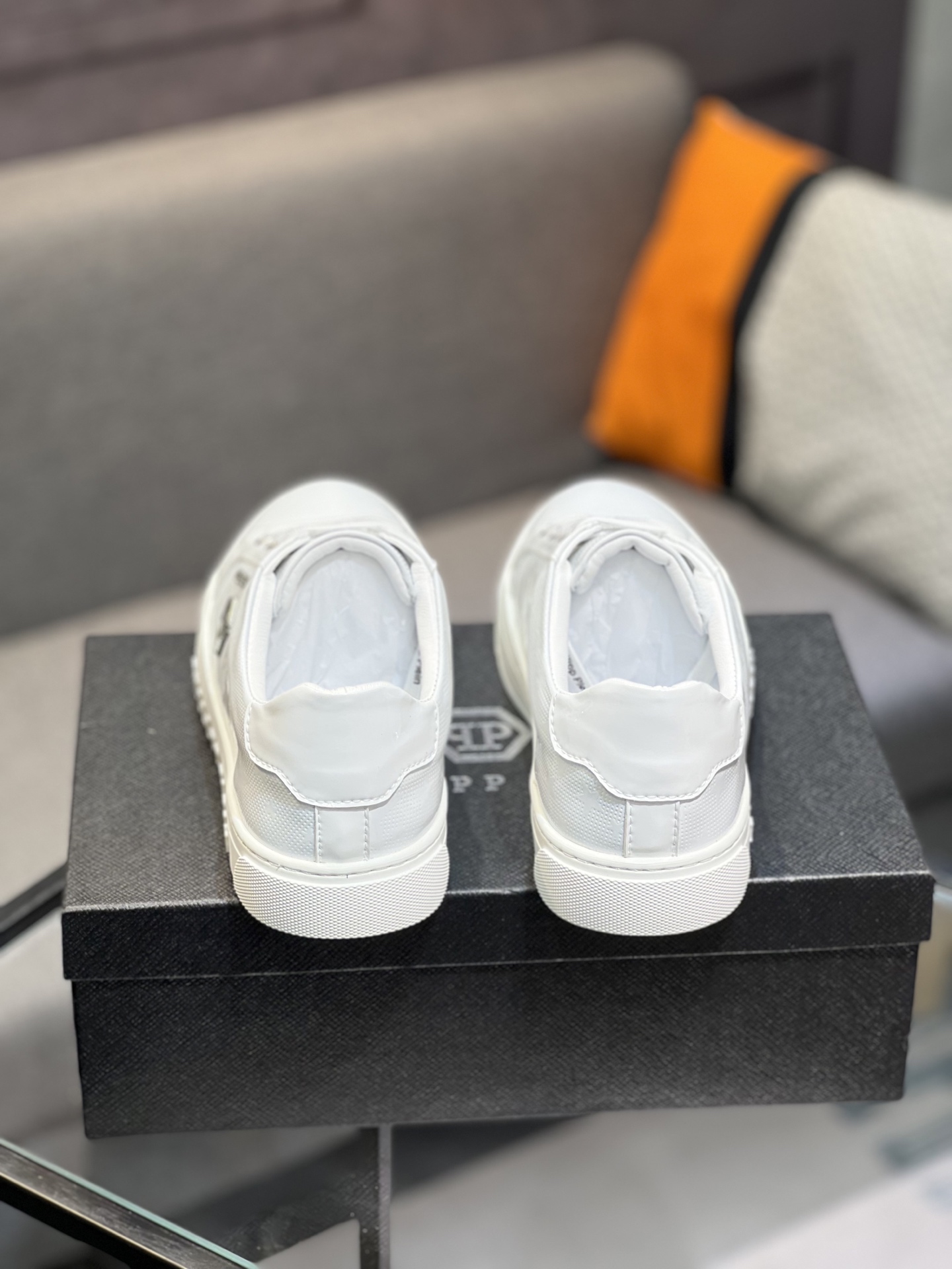 Philipp Plein Men's White Leather Lace-Up Sneakers, Sizes 38-44 8 i1745509928466 3882 0 6
