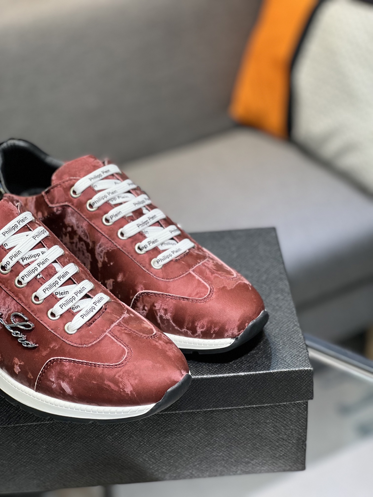 Philipp Plein Men's Red Leather Sneakers, Designer Fashion Shoes 9 i1745510025295 1097 0 7