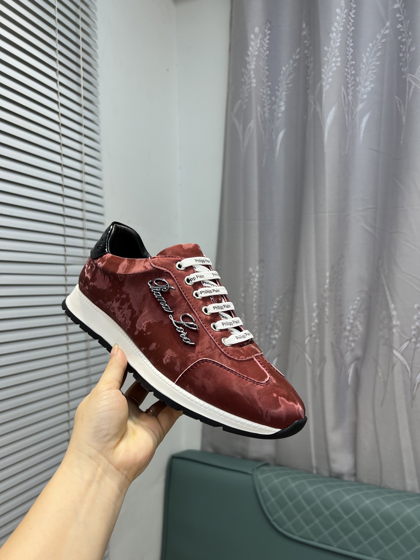 Philipp Plein Men's Red Leather Sneakers, Designer Fashion Shoes 6 i1745510025544 1379 0 4