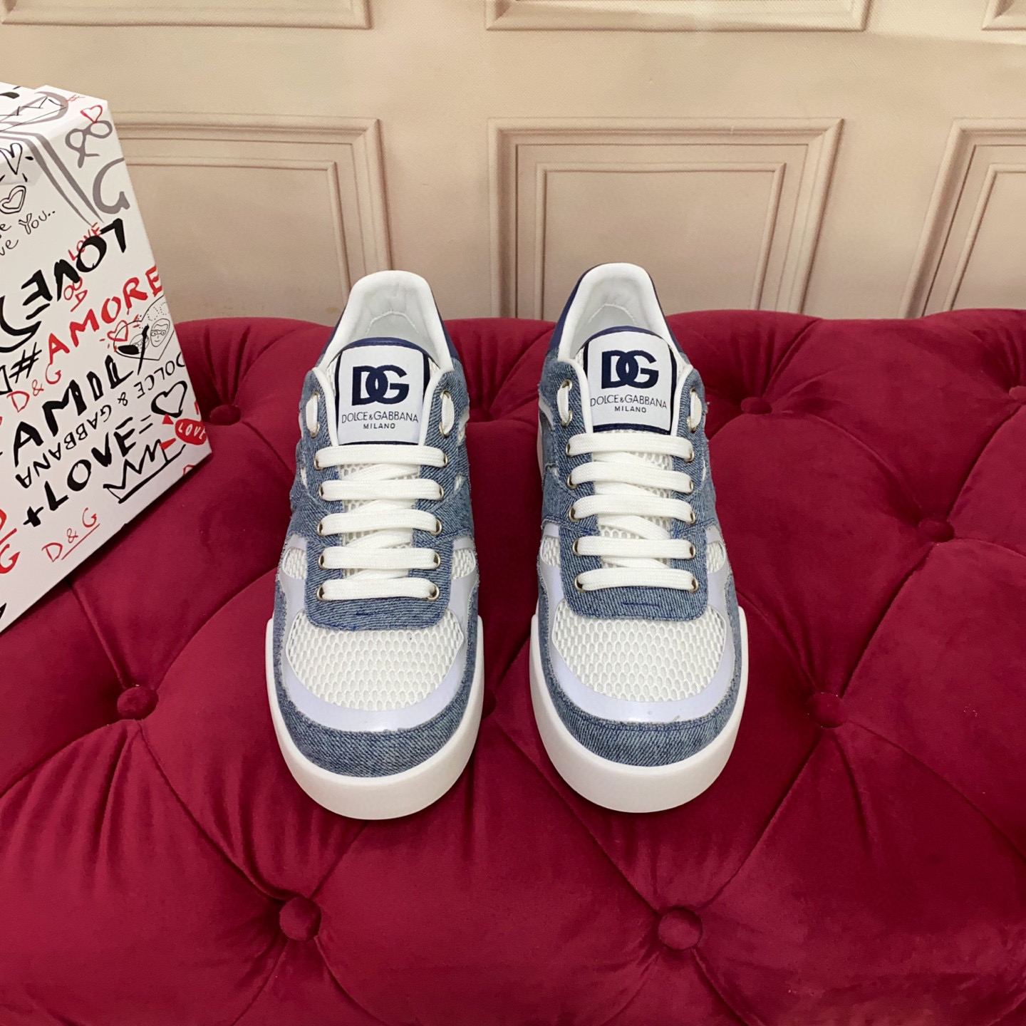 Dolce & Gabbana Denim Sneakers with Leather Accents - Stylish & Comfortable 4 i1745682524664 5015 0 2