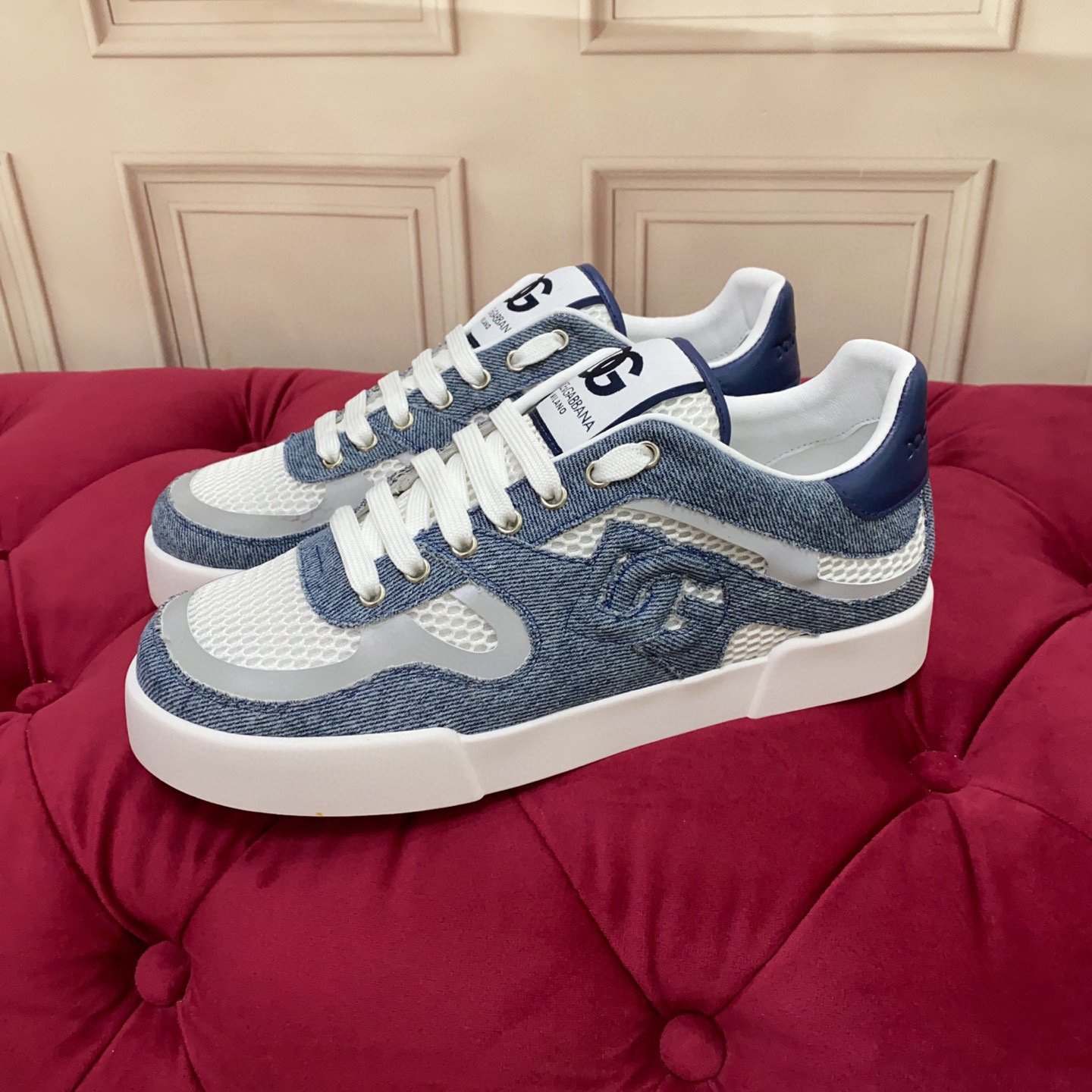 Dolce & Gabbana Denim Sneakers with Leather Accents - Stylish & Comfortable 5 i1745682524665 5087 0 3